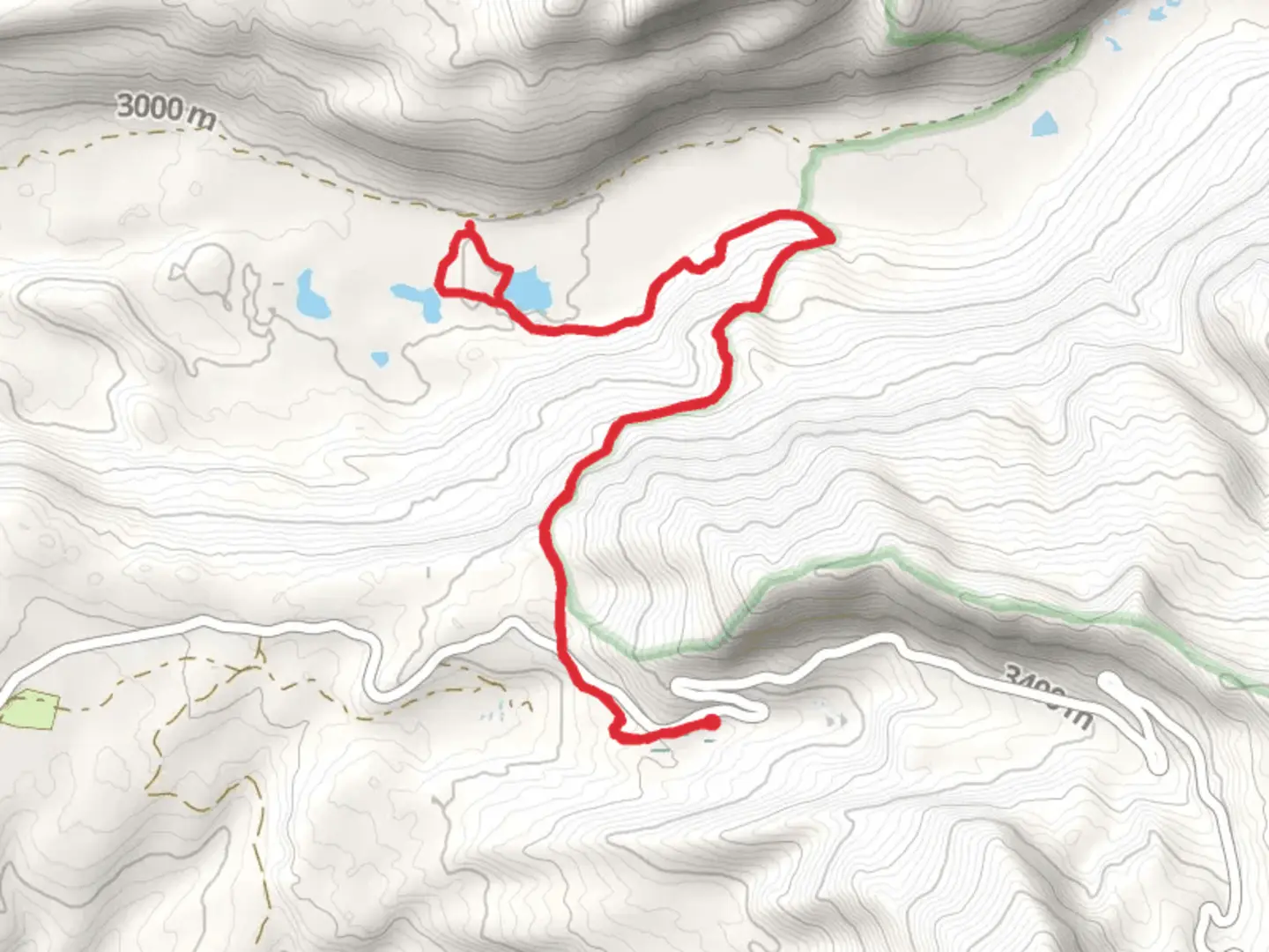 An image depicting the trail Texas Lakes via Timberline Trail and its surrounding area.