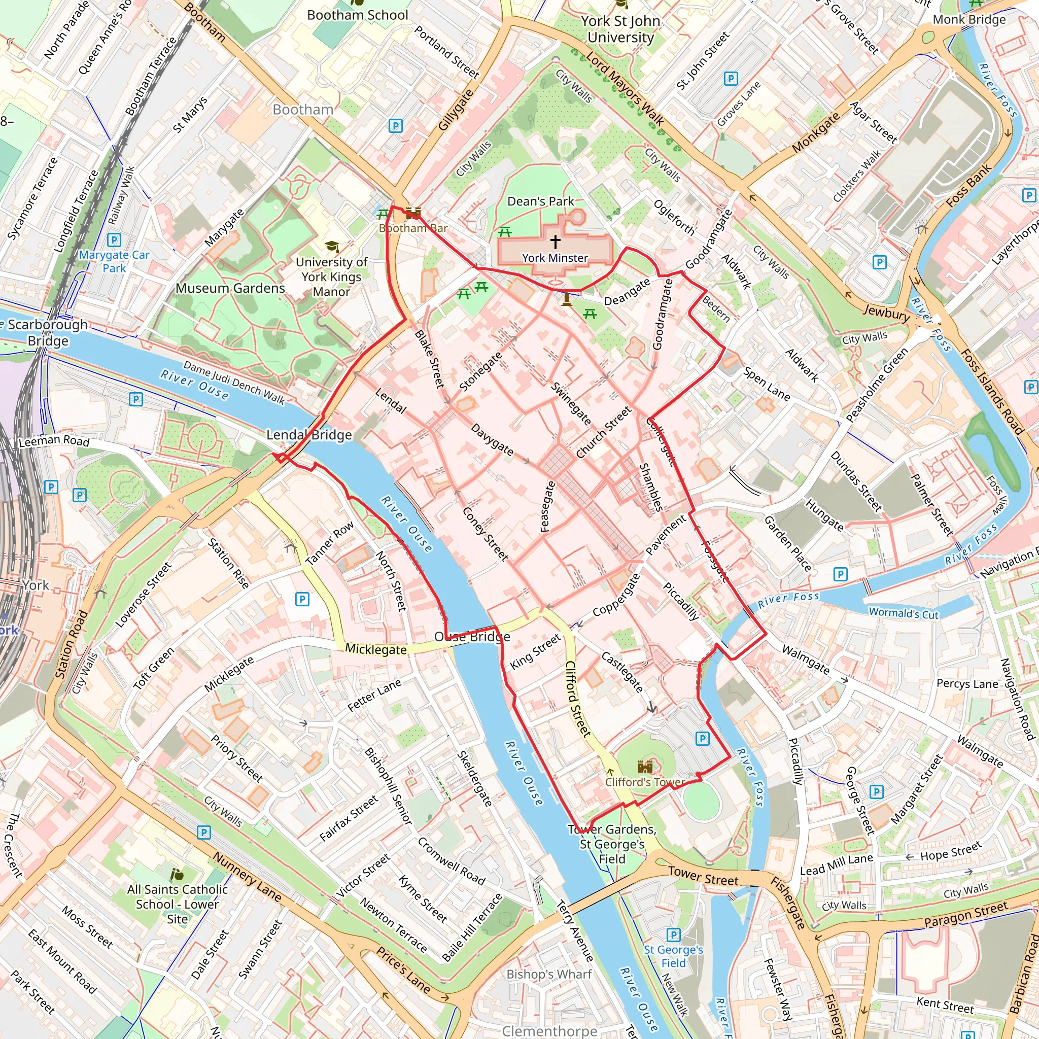 York Circular Path mobile static map