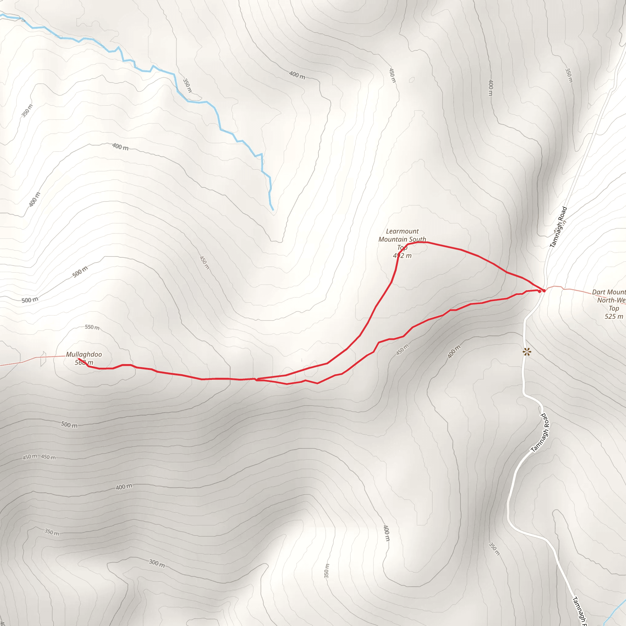 Learmount Mountain to Mullaghdoo Mountain Walk mobile static map