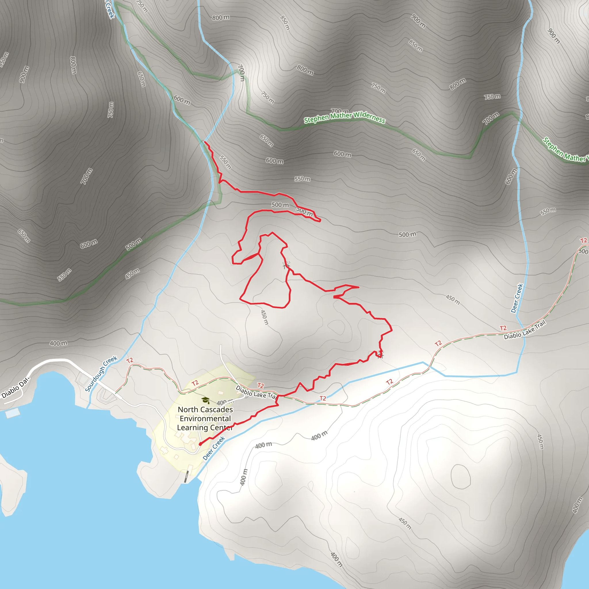 Sourdough Falls Trail mobile static map
