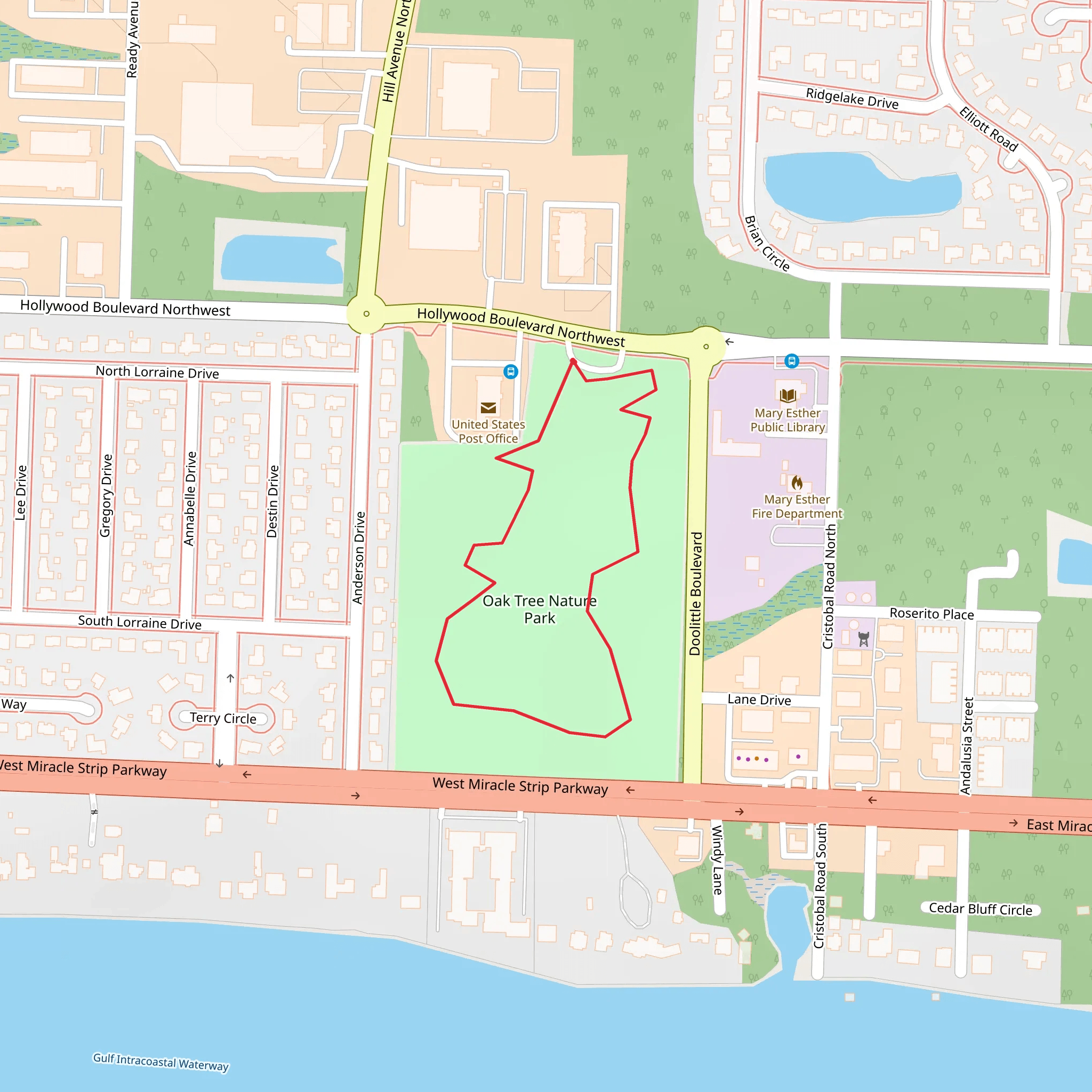 Oak Tree Nature Park Loop mobile static map