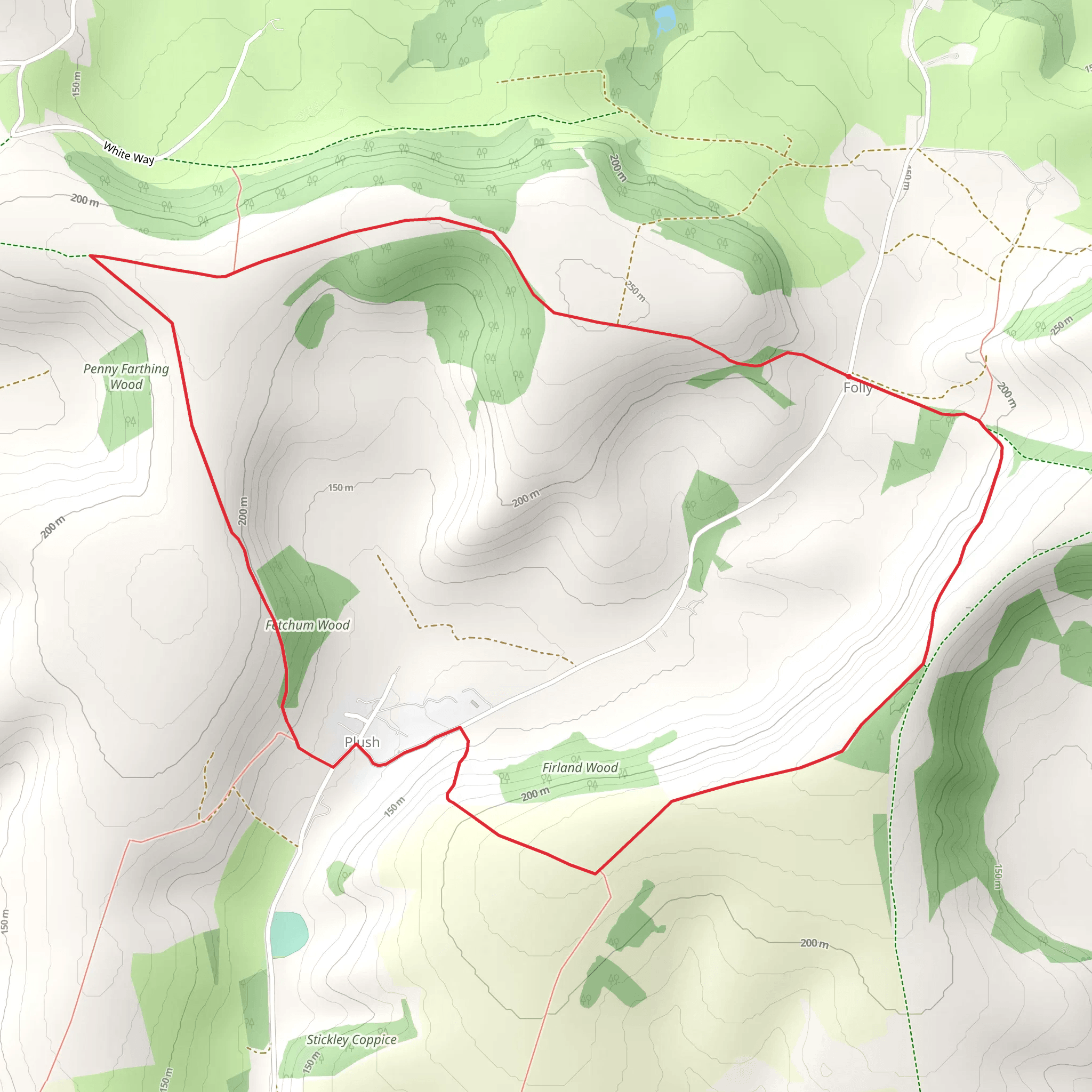 Plush and Wessex Ridgeway mobile static map