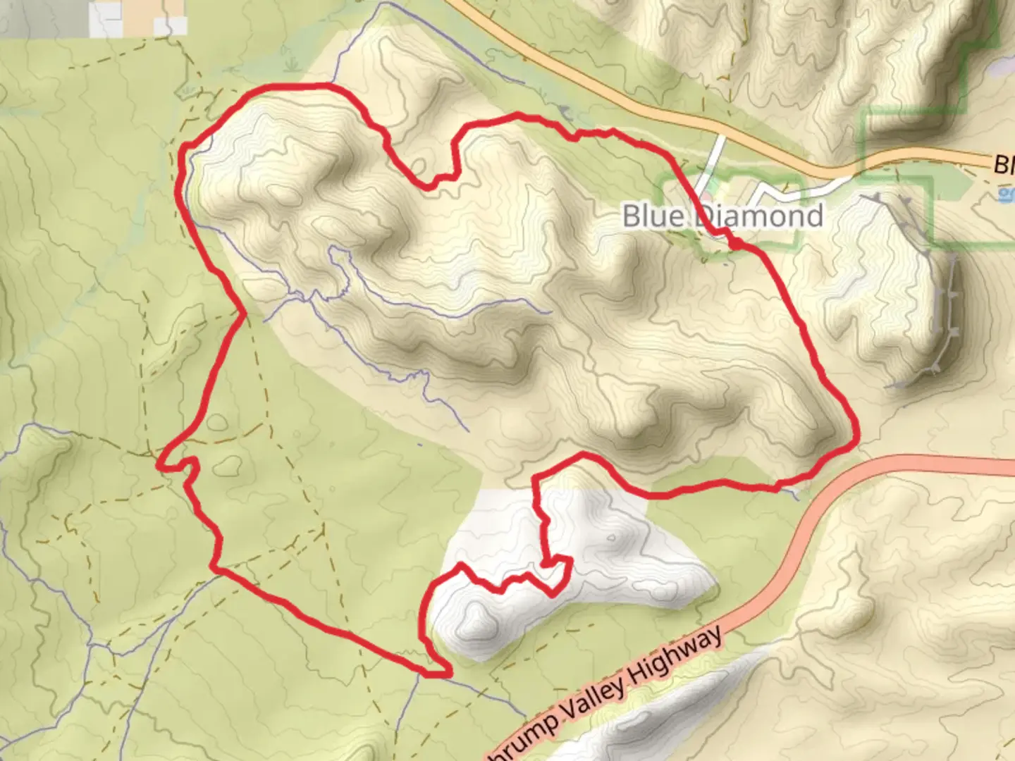 An image depicting the trail Landmine and Inner Loop and its surrounding area.