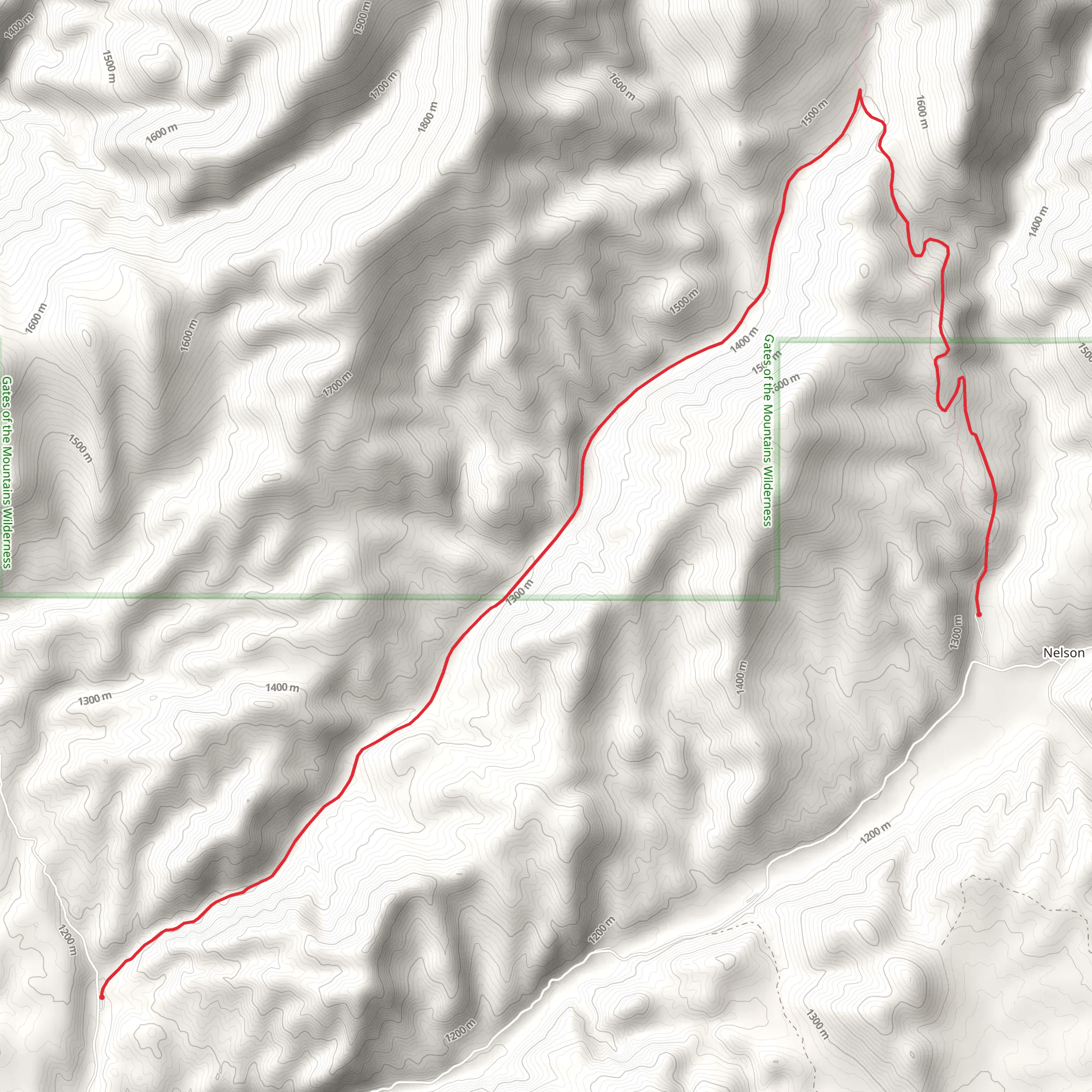 Big Log Gulch and Hunters Gulch mobile static map