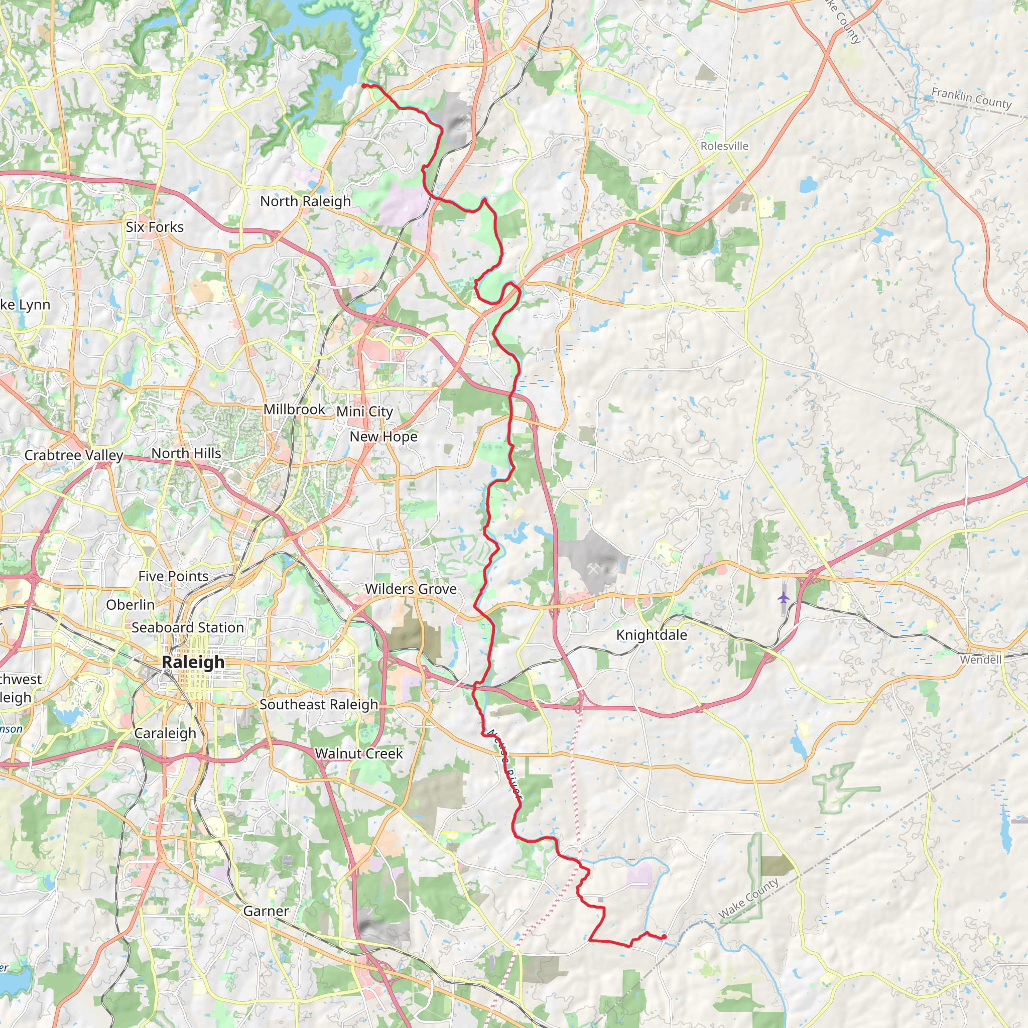 Neuse River Trail - Honeycutt Creek mobile static map