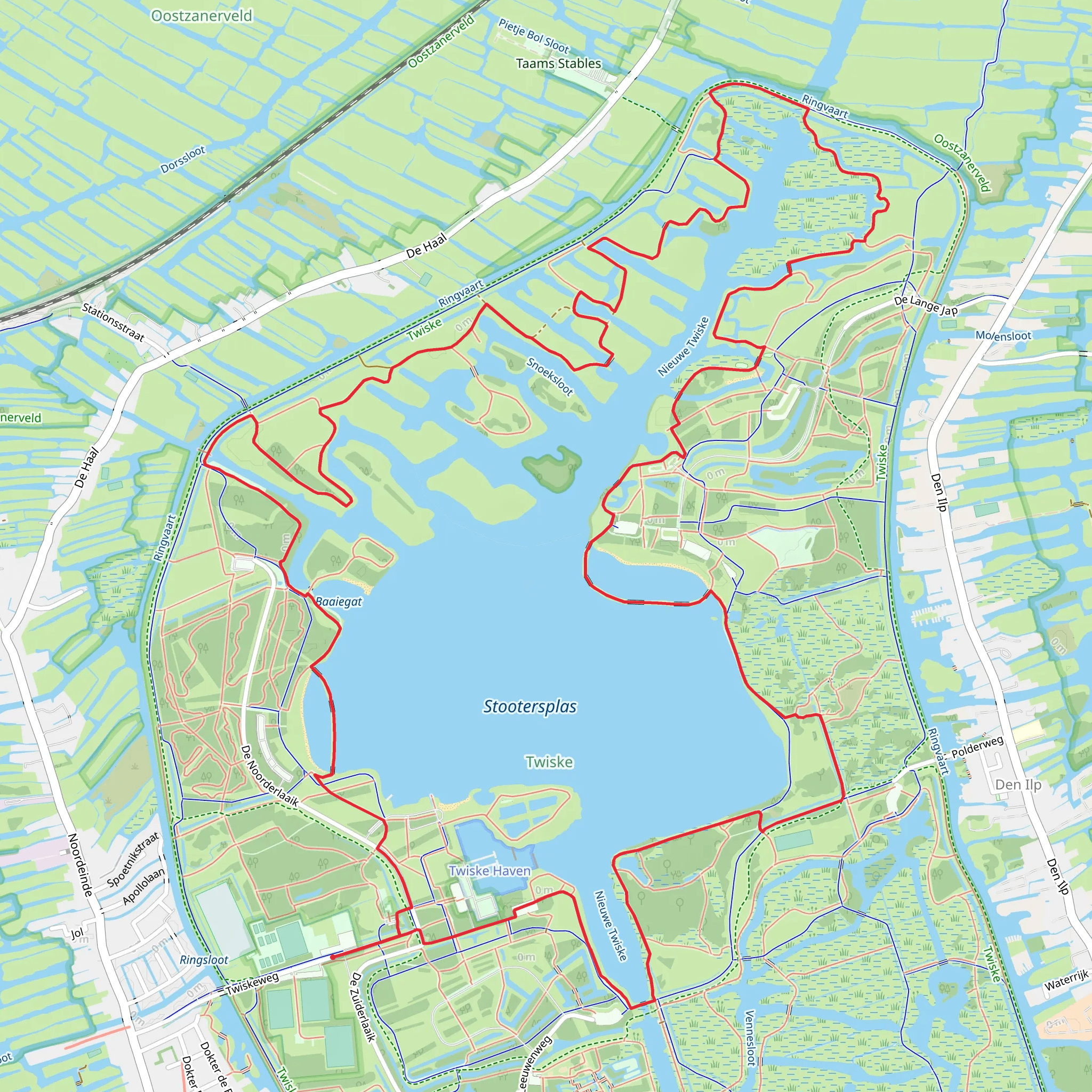 Nieuwe Twiske and De Stootersplas Loop mobile static map