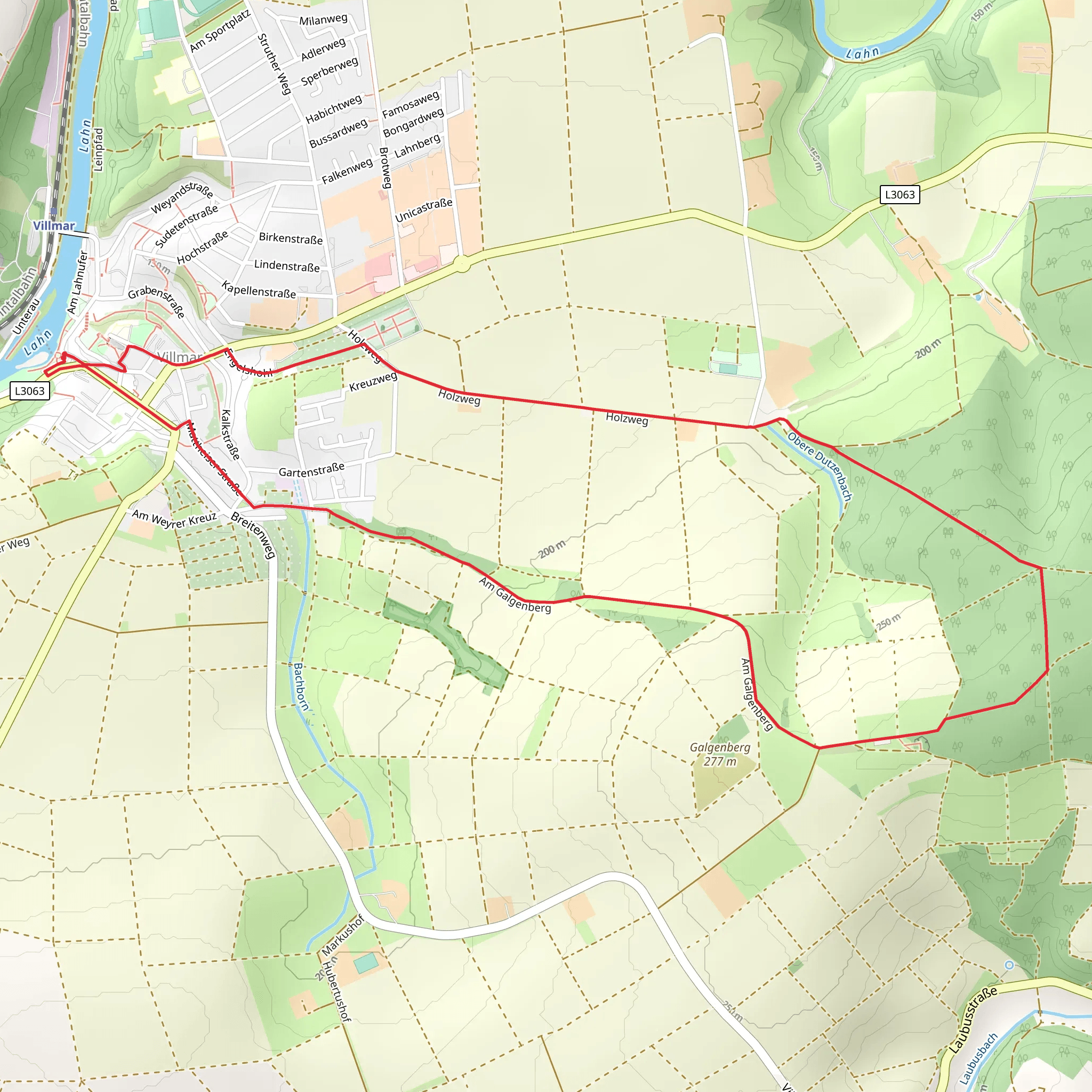 Taunusklub Route and Holzweg mobile static map