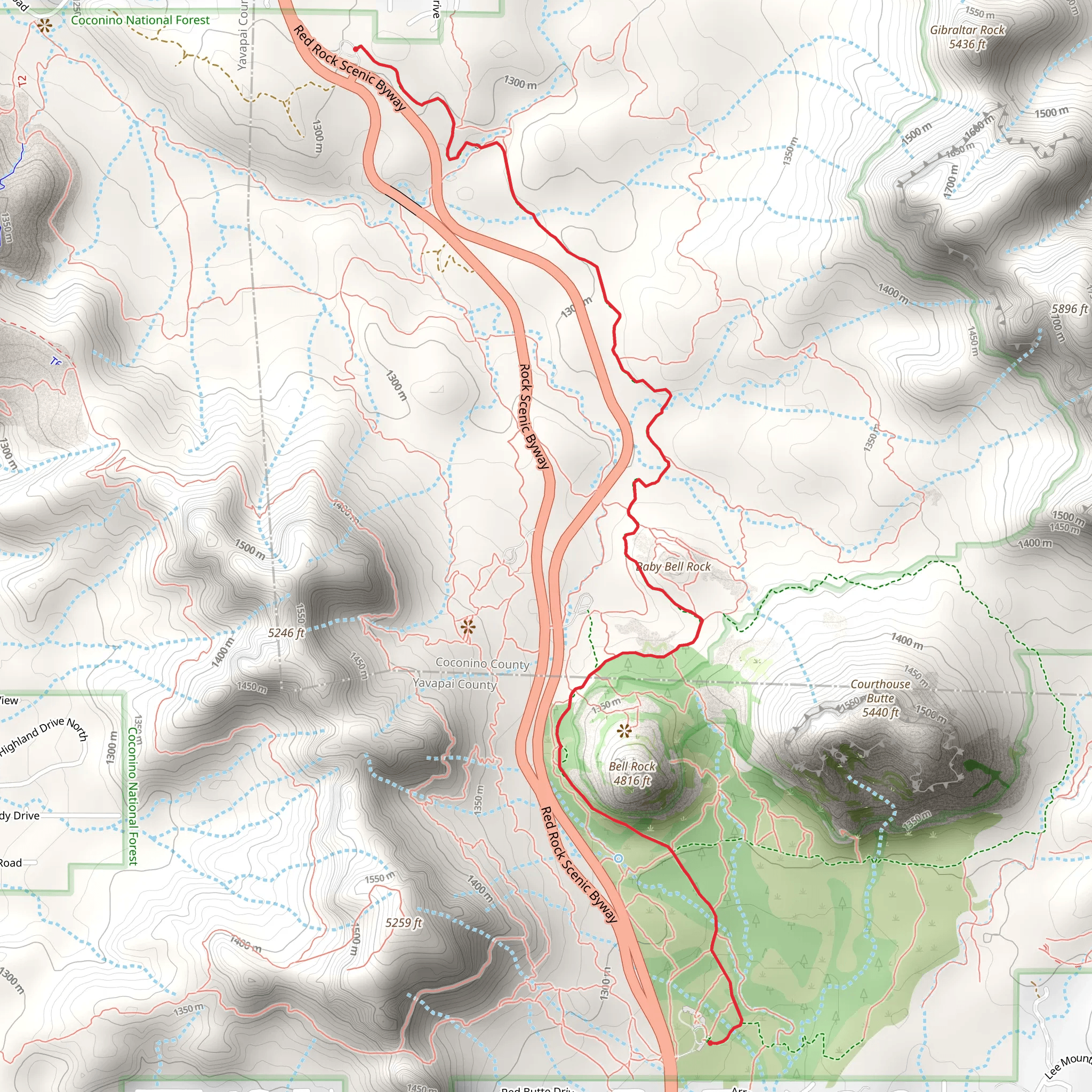Bell Rock Pathway Trail mobile static map