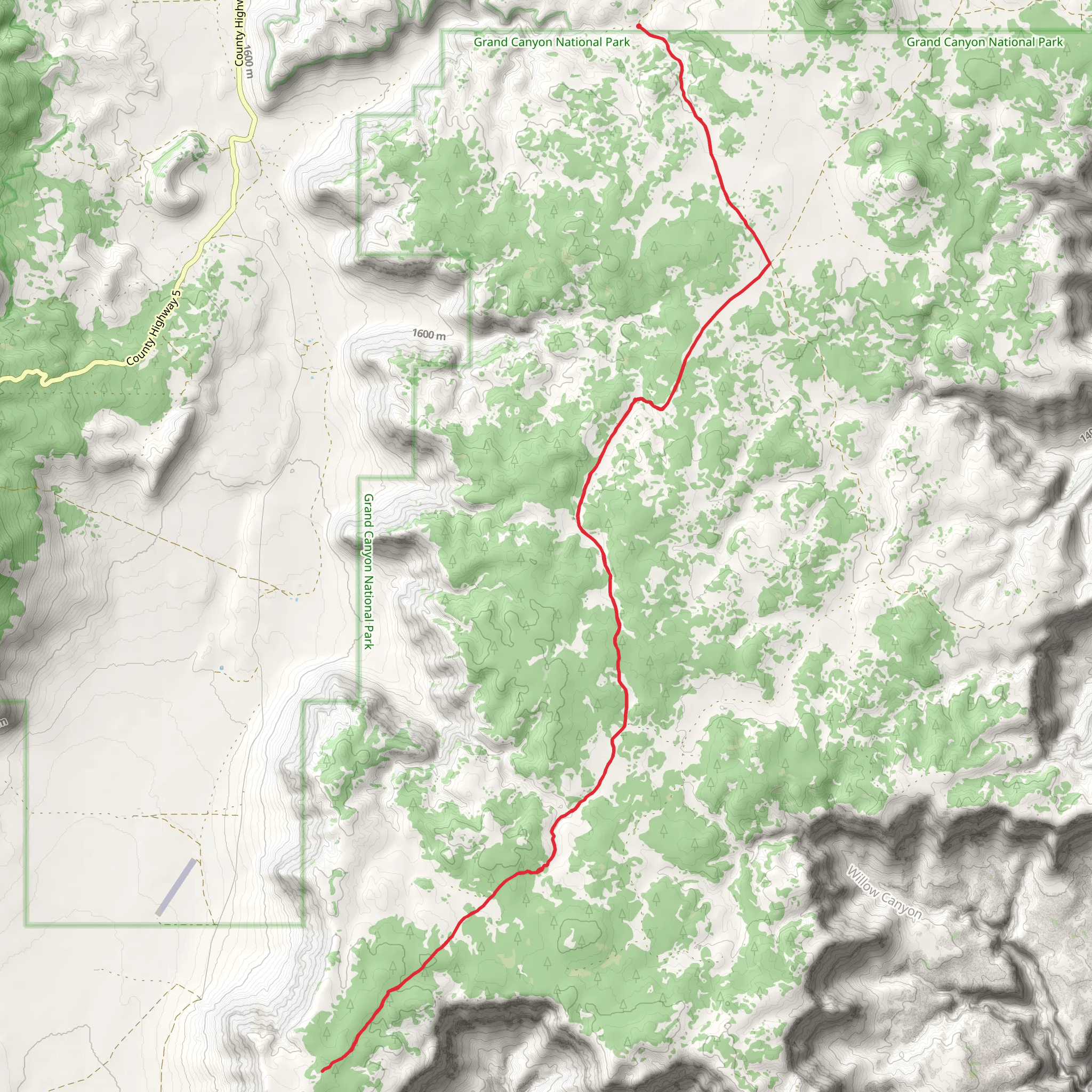 Brady Hollow Trail mobile static map