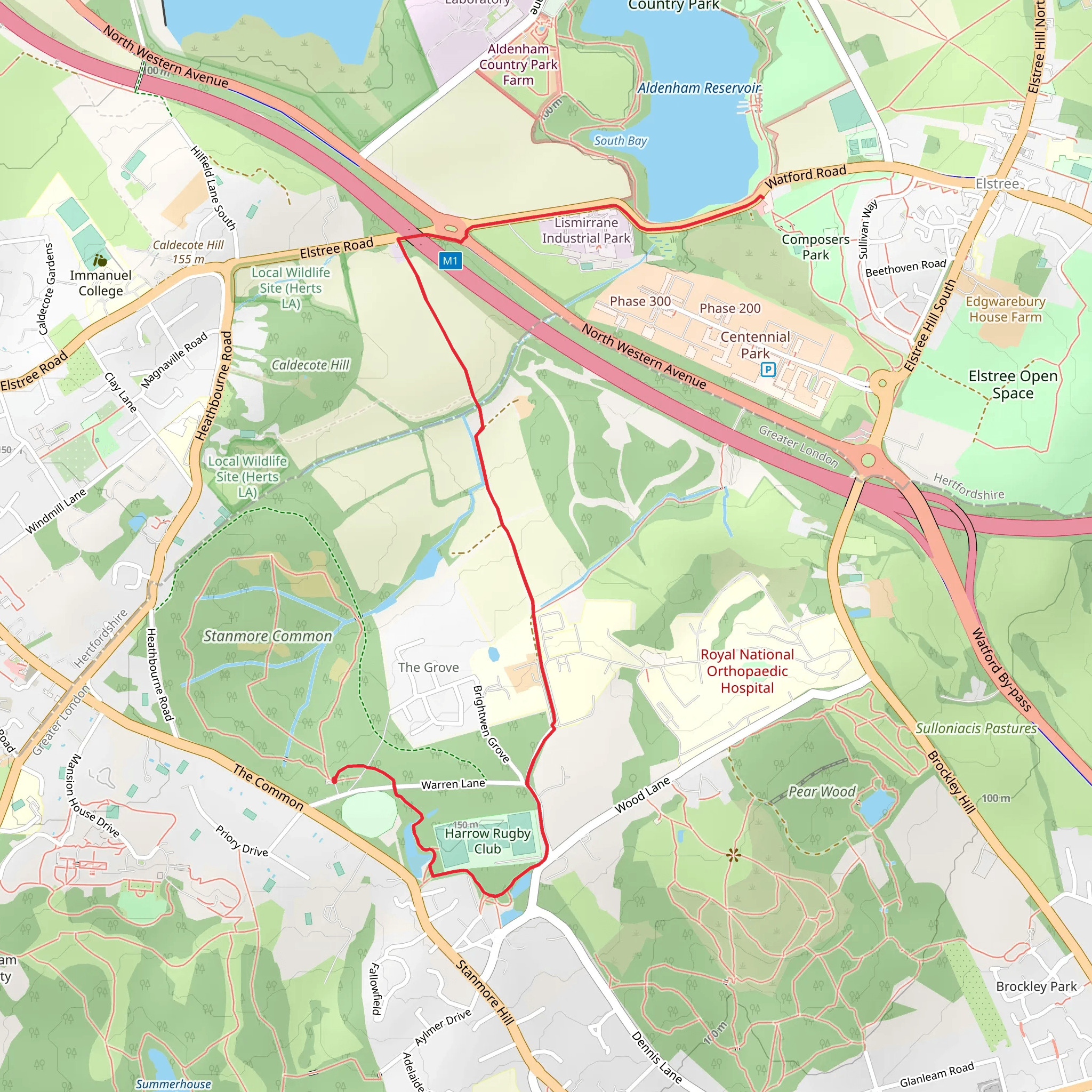 Stanmore Common mobile static map