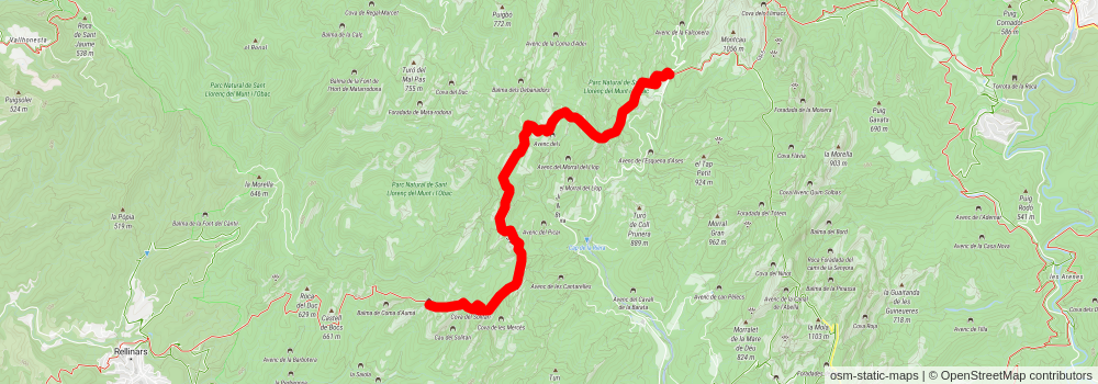 GR 5 Senders dels Miradors stage 6 Map