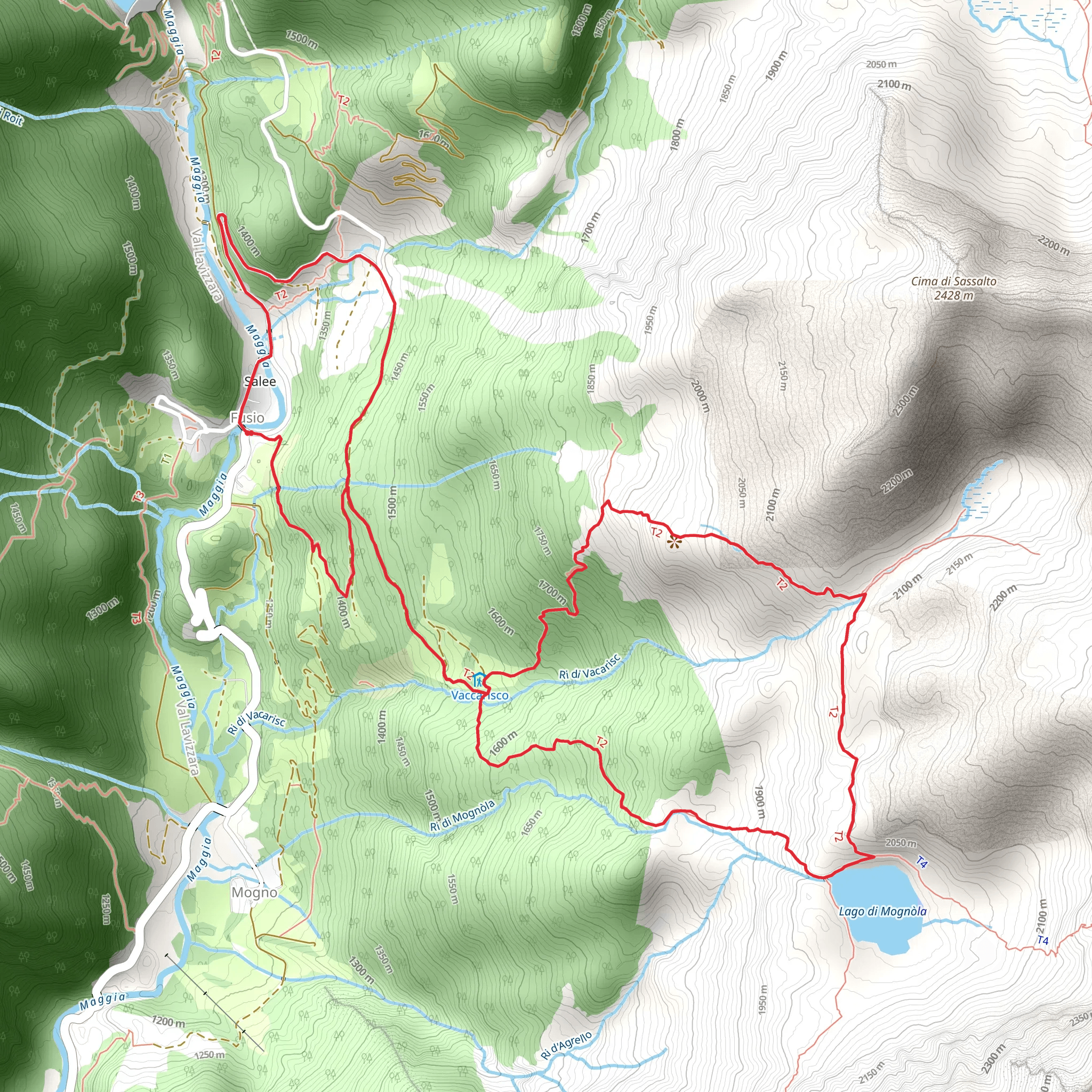 Fusio to Lago di Mognola Loop Trail mobile static map