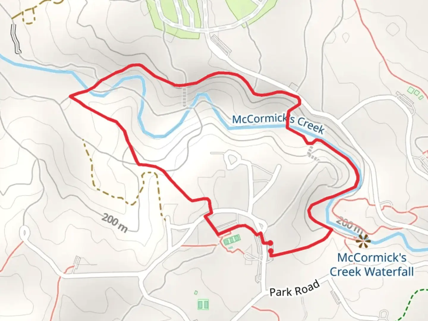 An image depicting the trail Trail 3 and Quarry Loop Trail and its surrounding area.
