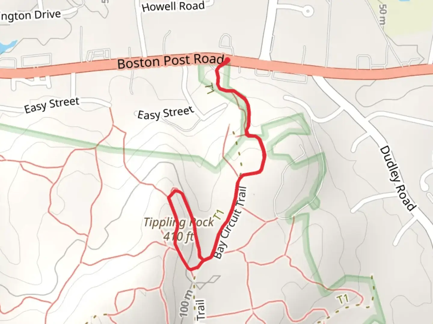 An image depicting the trail Tippling Rock via Road Bay Circuit Trail and its surrounding area.