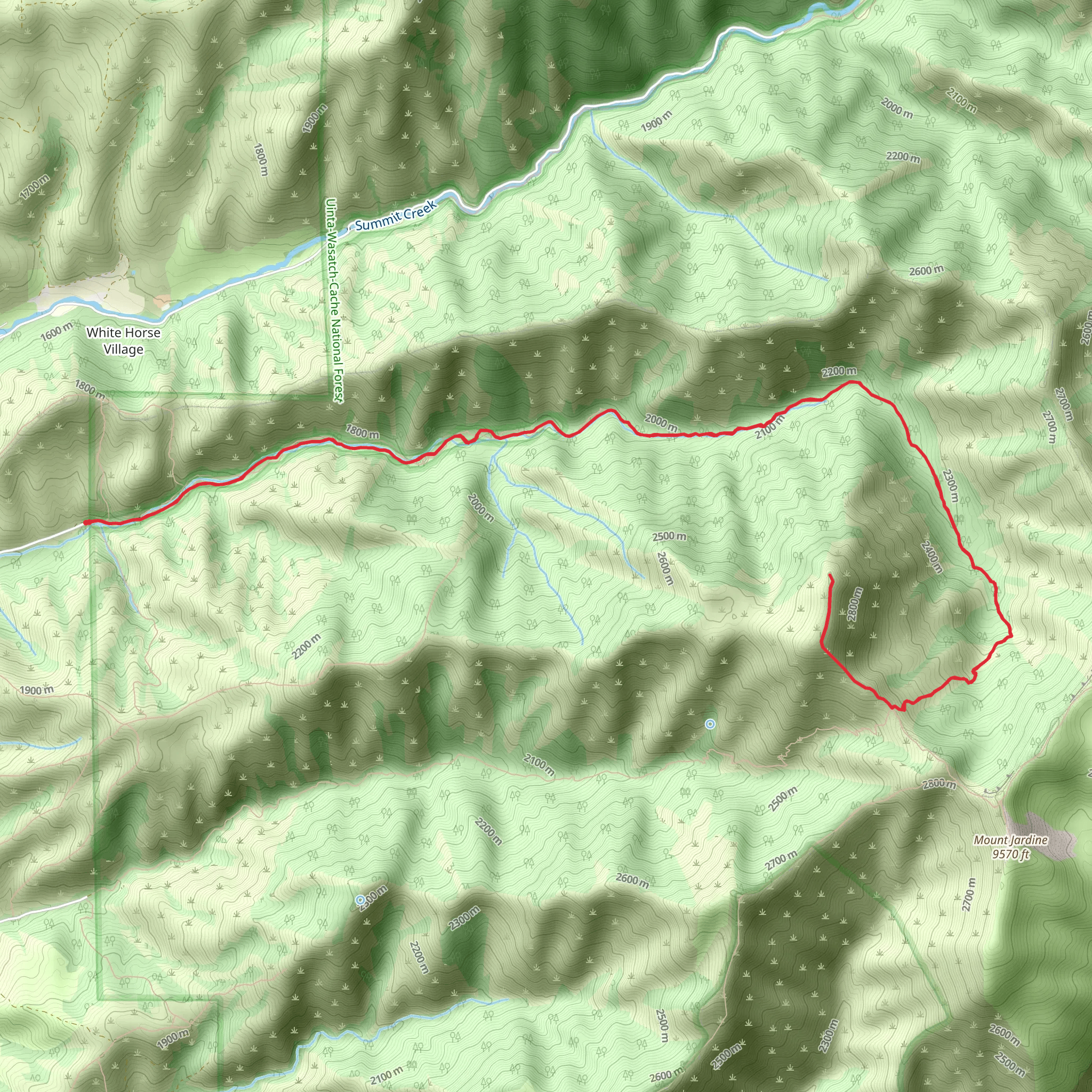 Birch Canyon Trail mobile static map