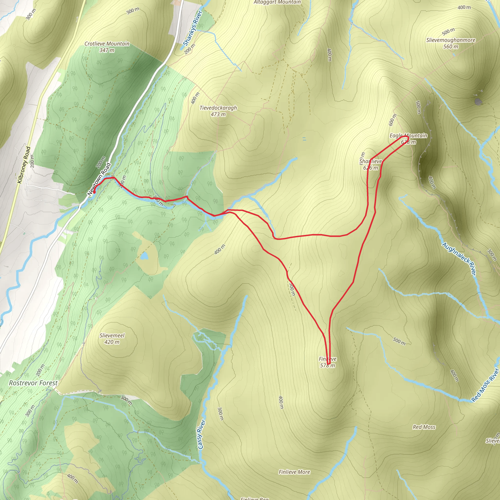 Eagle Mountain - Shanlieve - Finlieve Loop mobile static map