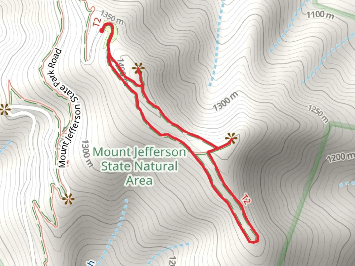 An image depicting the trail Mount Jefferson and Lost Province Loop Trail and its surrounding area.