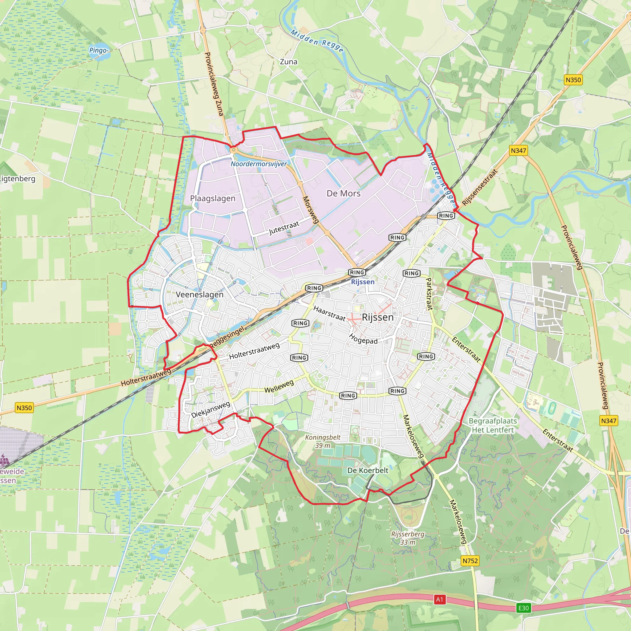 De Ravijntjes and Noorderbosch via Overijssels Havezatenpad and Akkerdijk mobile static map