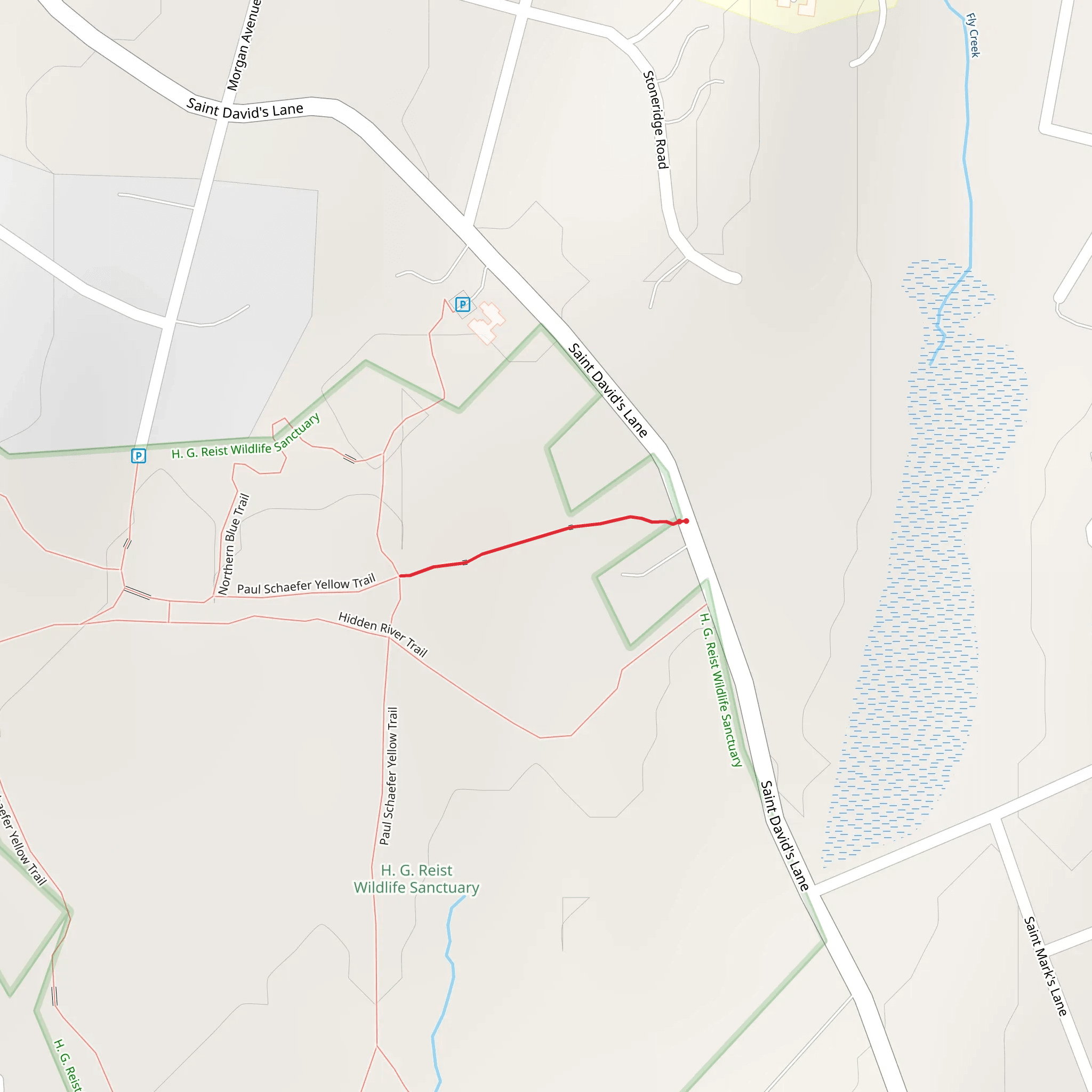 Saint David's Lane Red Trail mobile static map