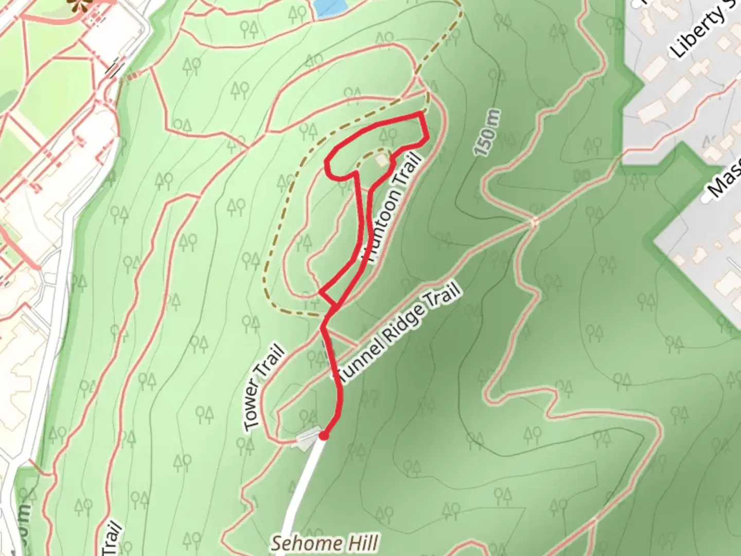 An image depicting the trail Tower Loop Trail and its surrounding area.