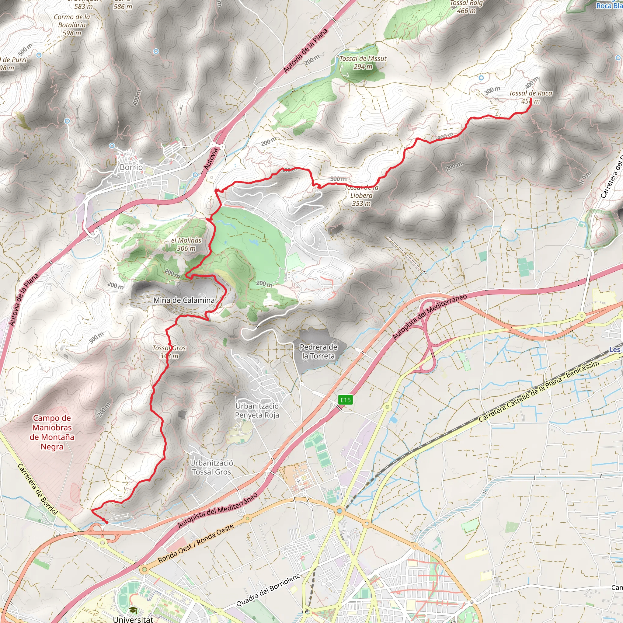 Sender dels Tossals de Castello PR CV 448 mobile static map
