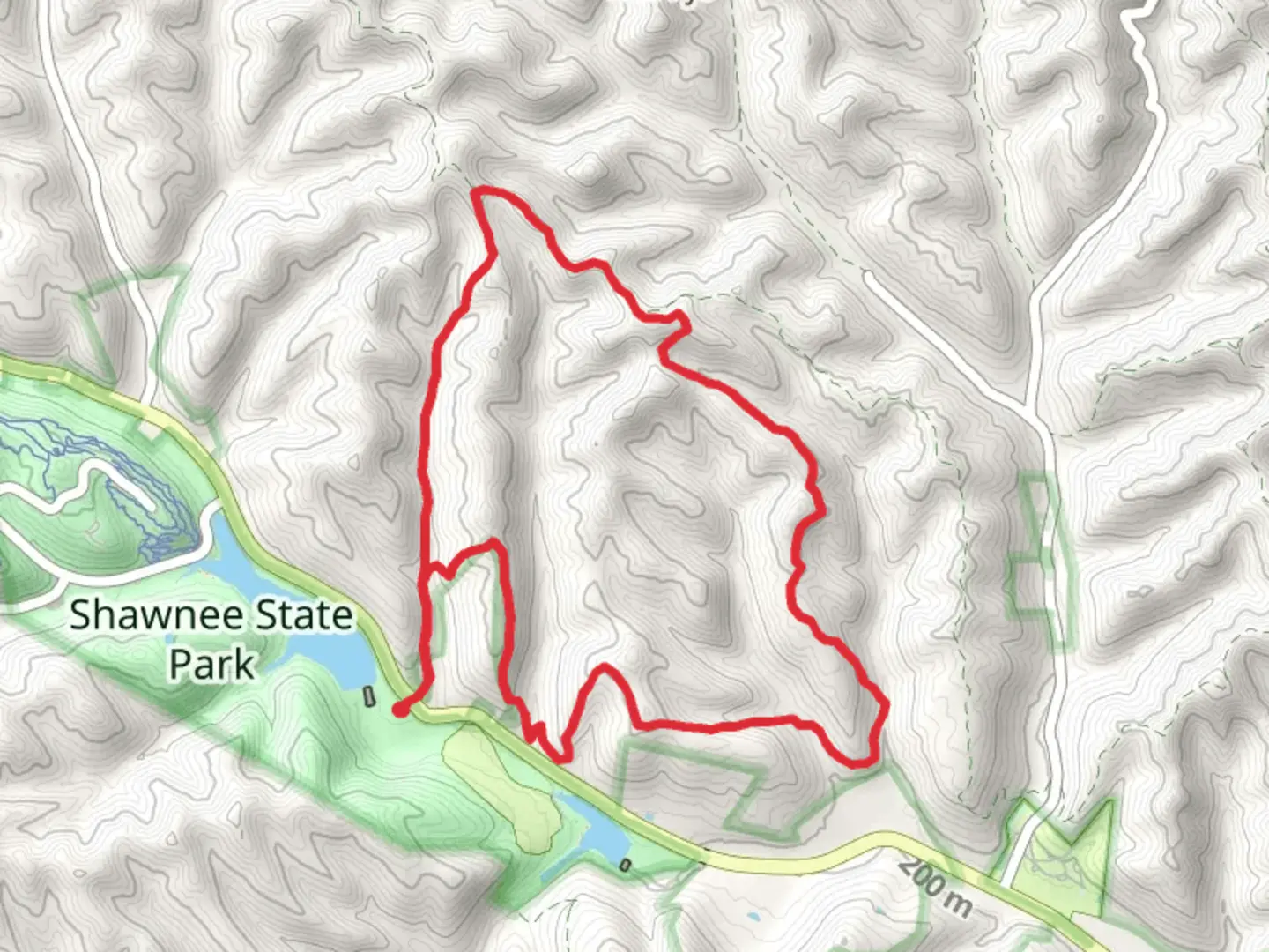 An image depicting the trail Shawnee Day Hike Trail and Day Hike Trail East LoopLoop and its surrounding area.