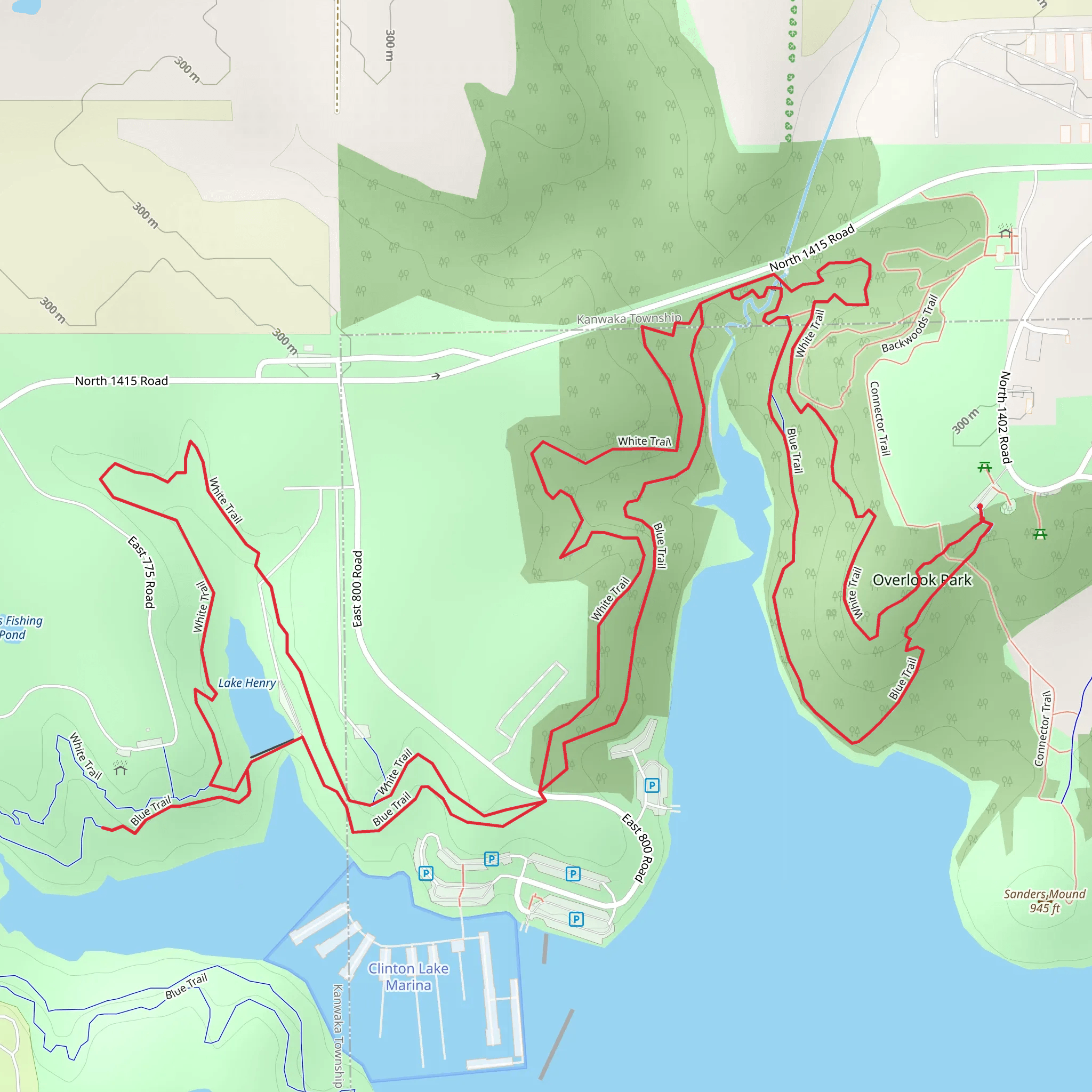 Lake Henry and Overlook Park Loop mobile static map