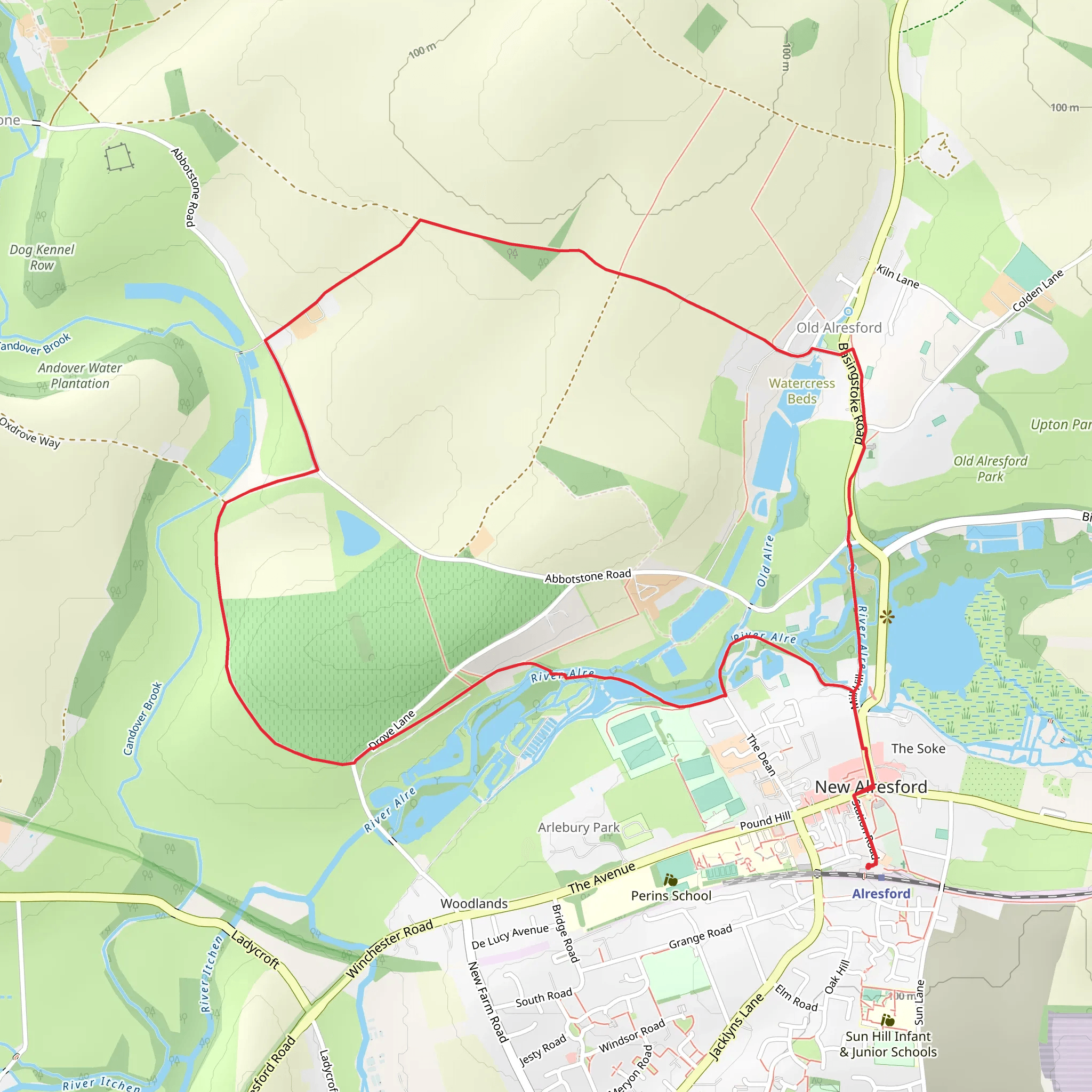 Watercress Beds Loop mobile static map