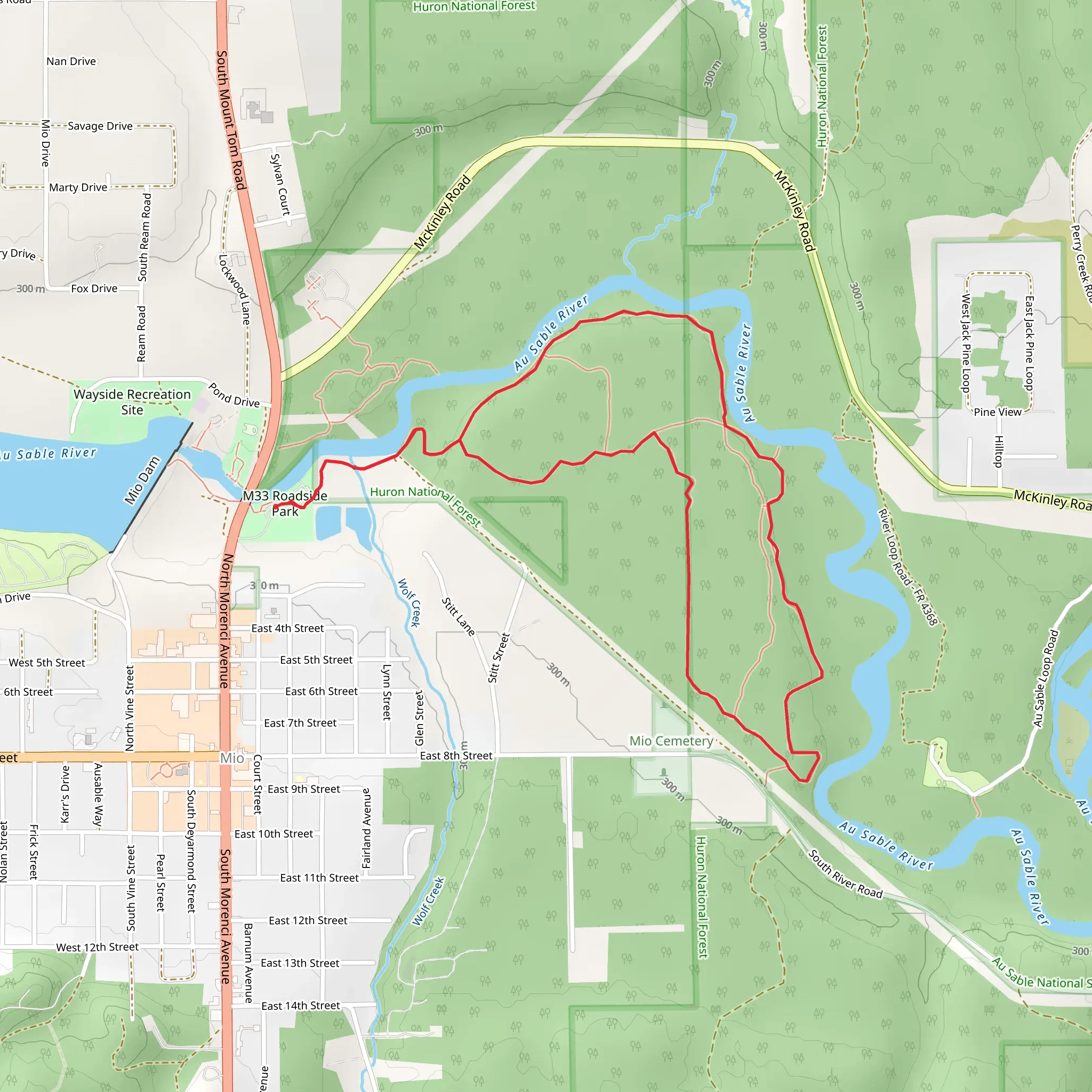 Wolf Creek Hiking Loop Trail mobile static map
