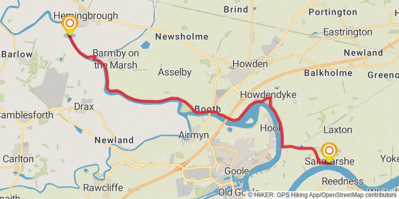 Liverpool to Hull Walk stage 12 Map