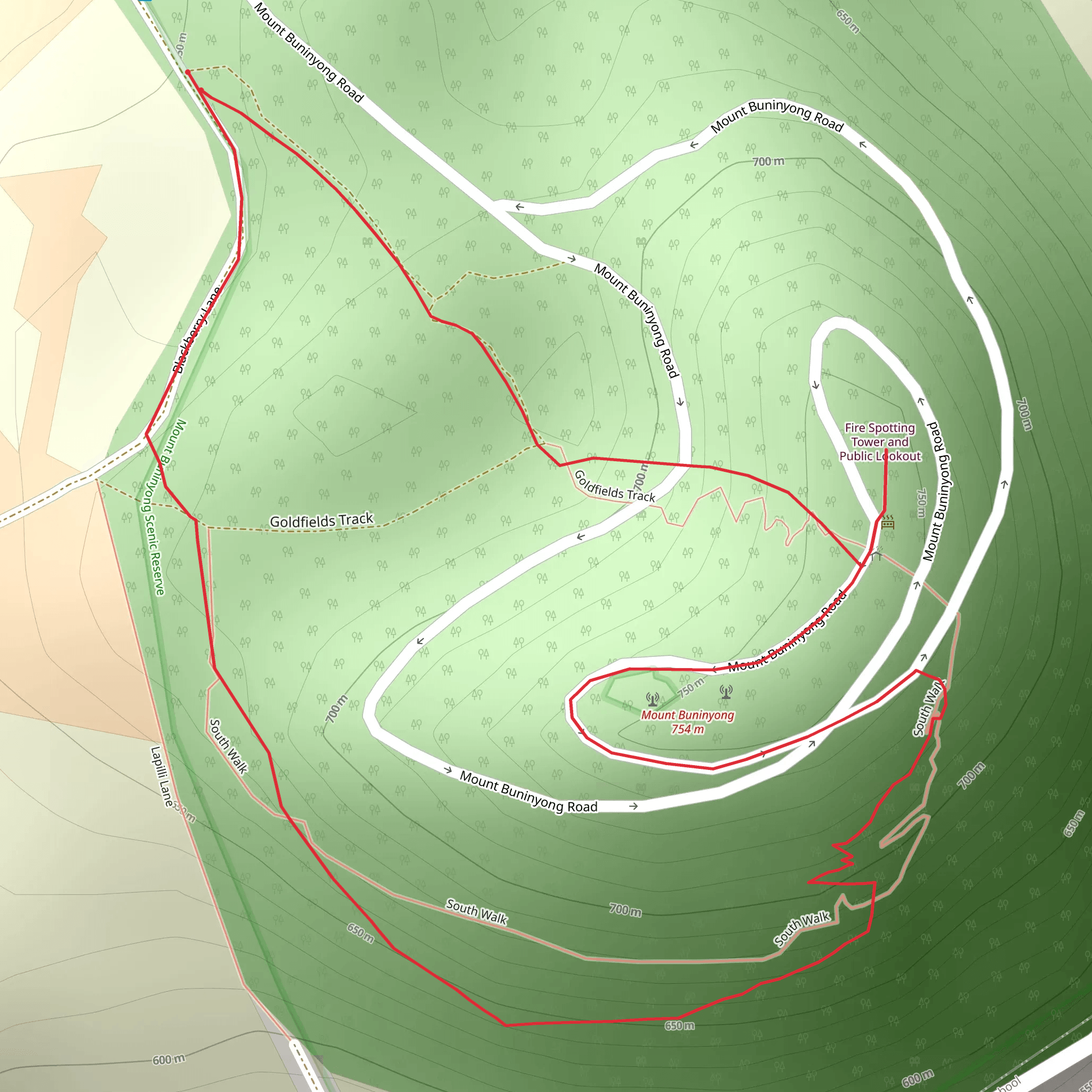 Mount Buninyong - South Walk mobile static map