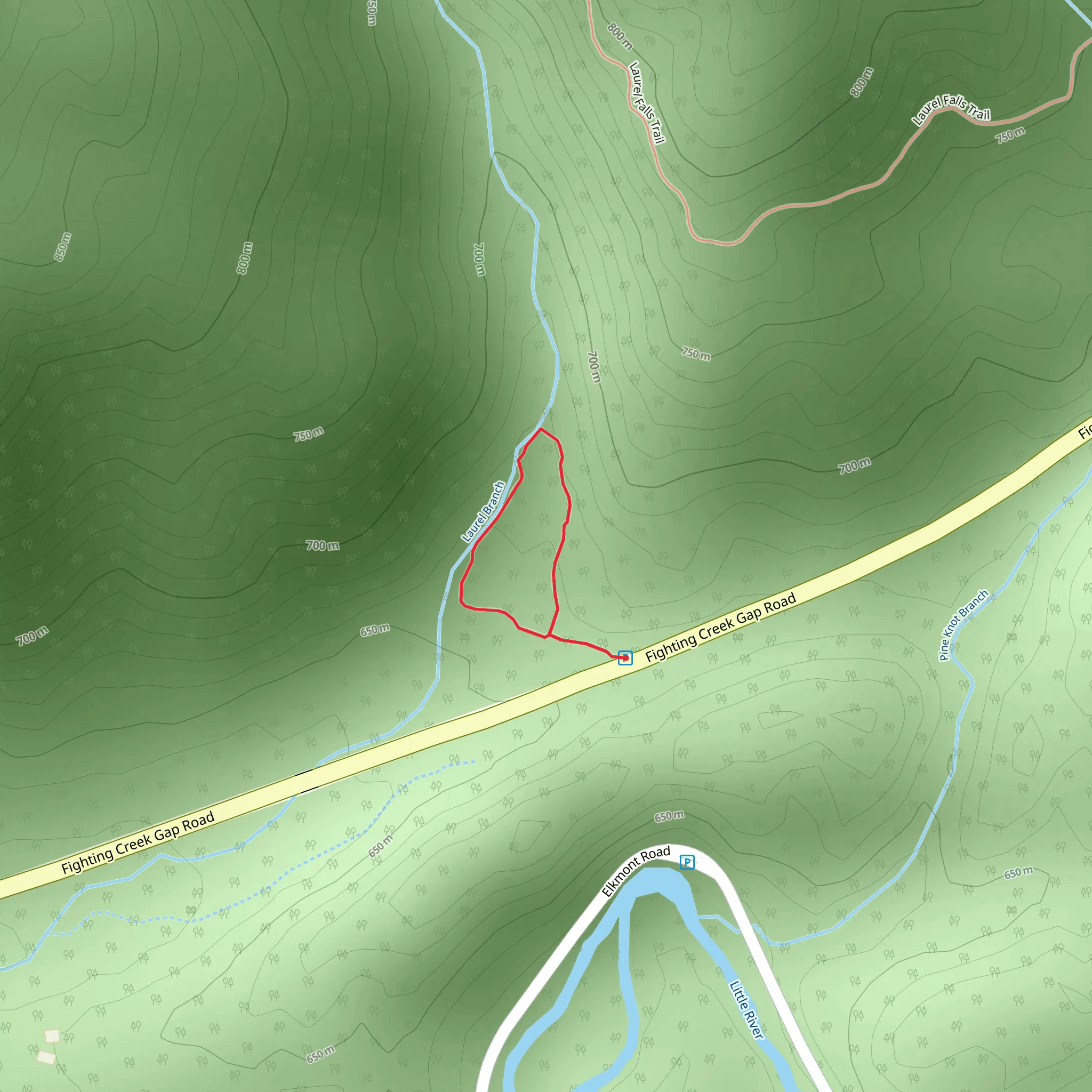 Laurel Falls Quiet Walkway Loop mobile static map