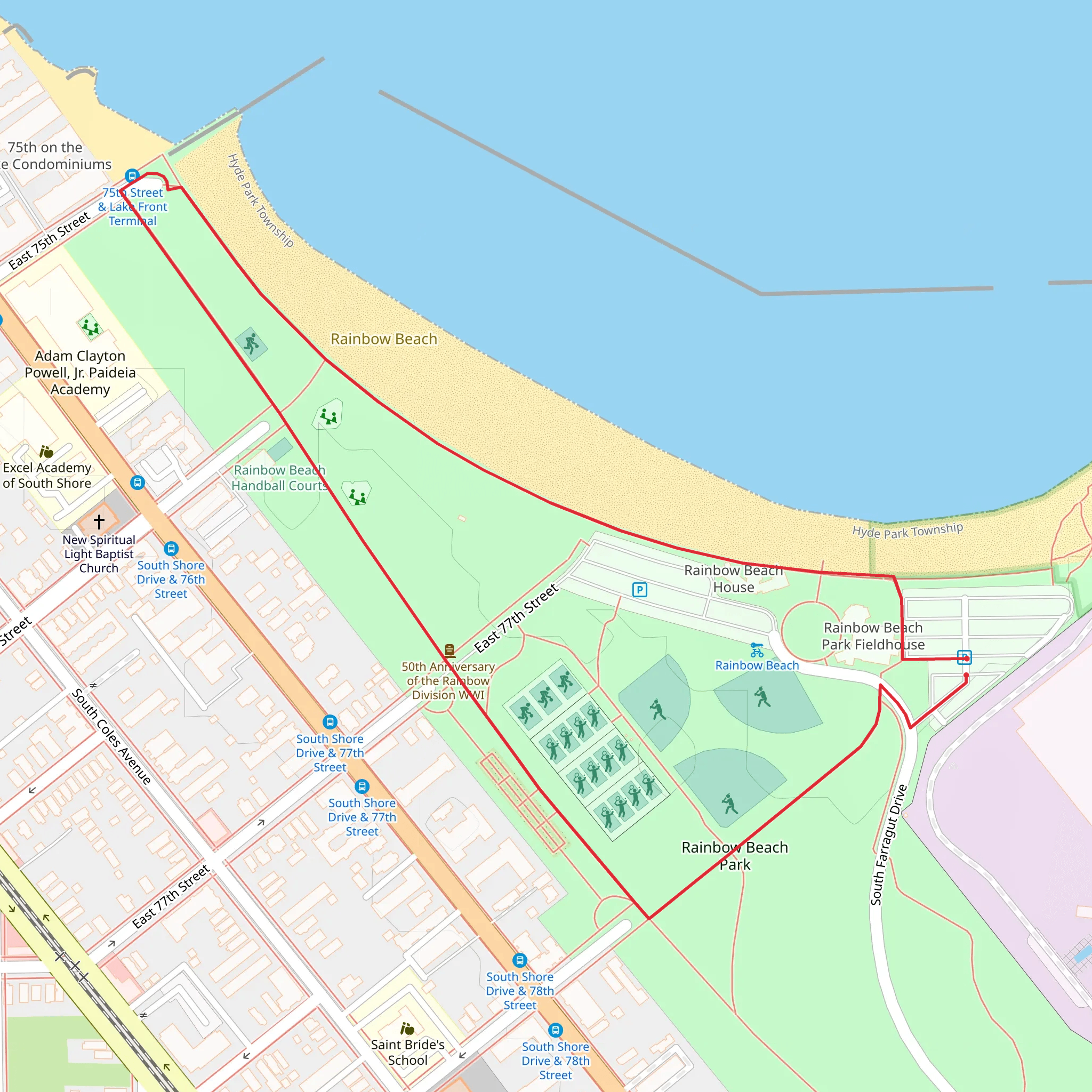 OBT 3 Loop - Rainbow Beach Park mobile static map