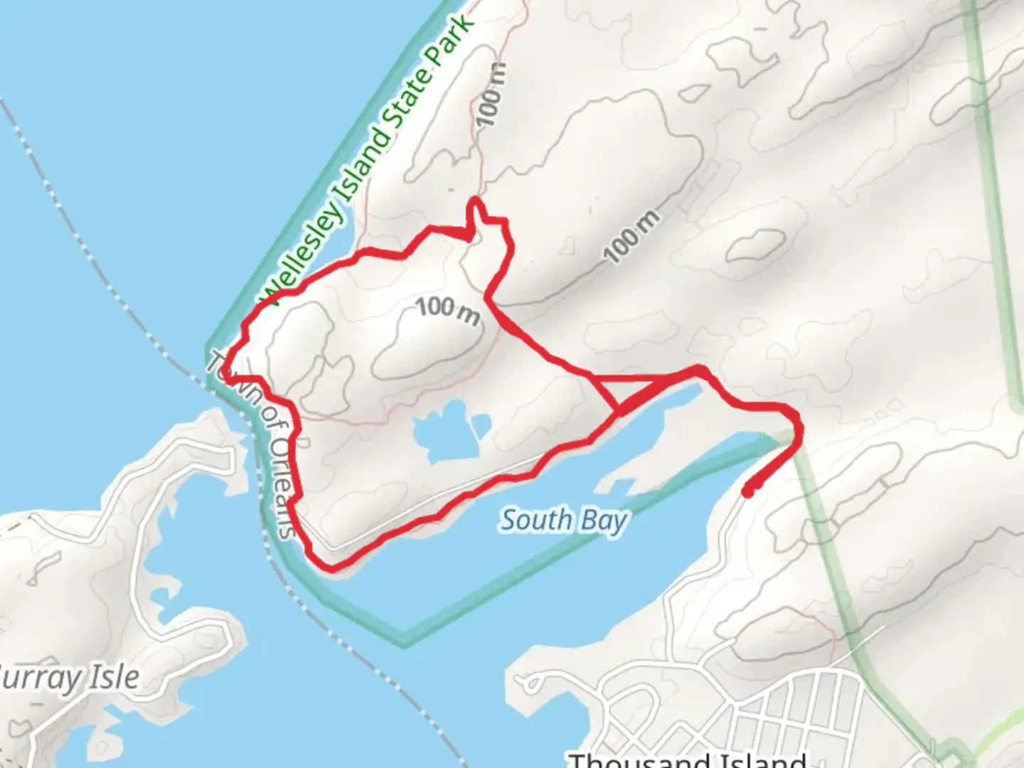 An image depicting the trail Wellesley Island State Park Loop and its surrounding area.