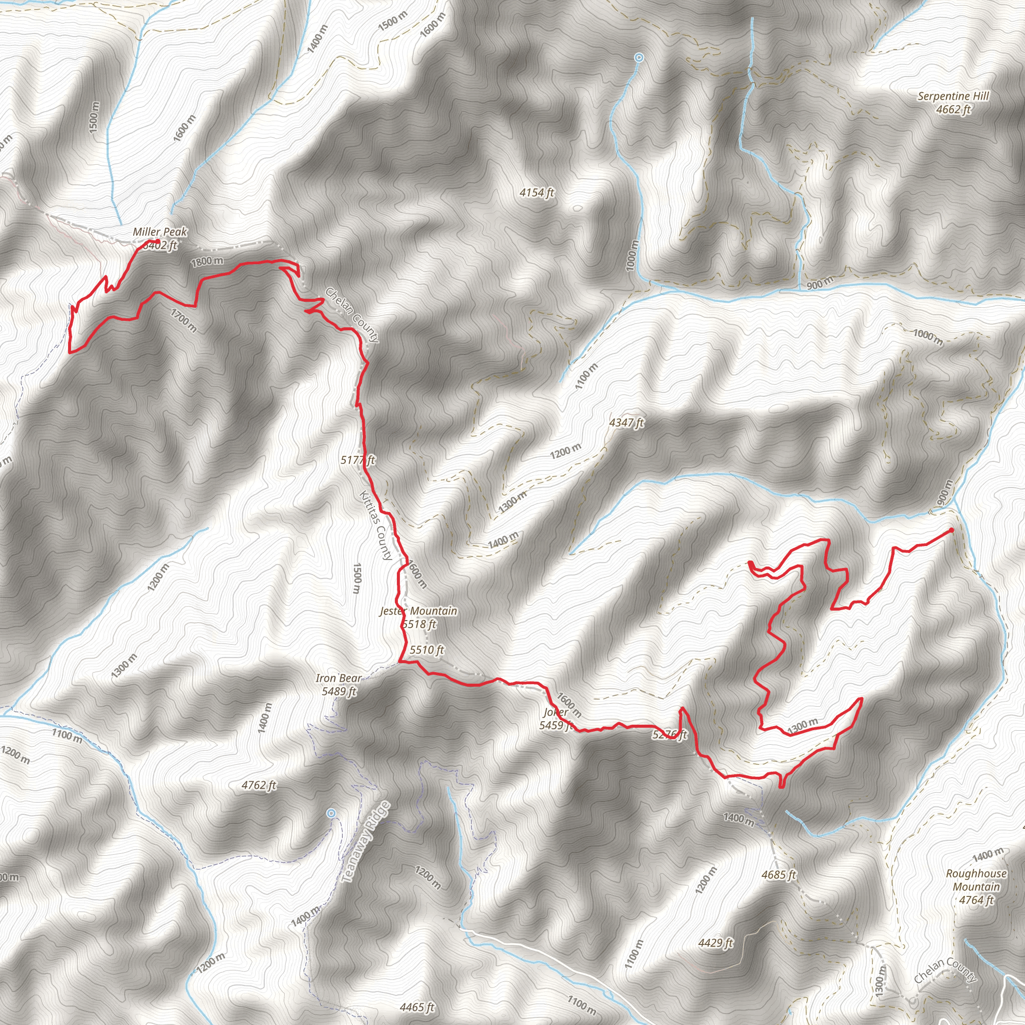 Miller Peak via South Fork Shaser Road mobile static map
