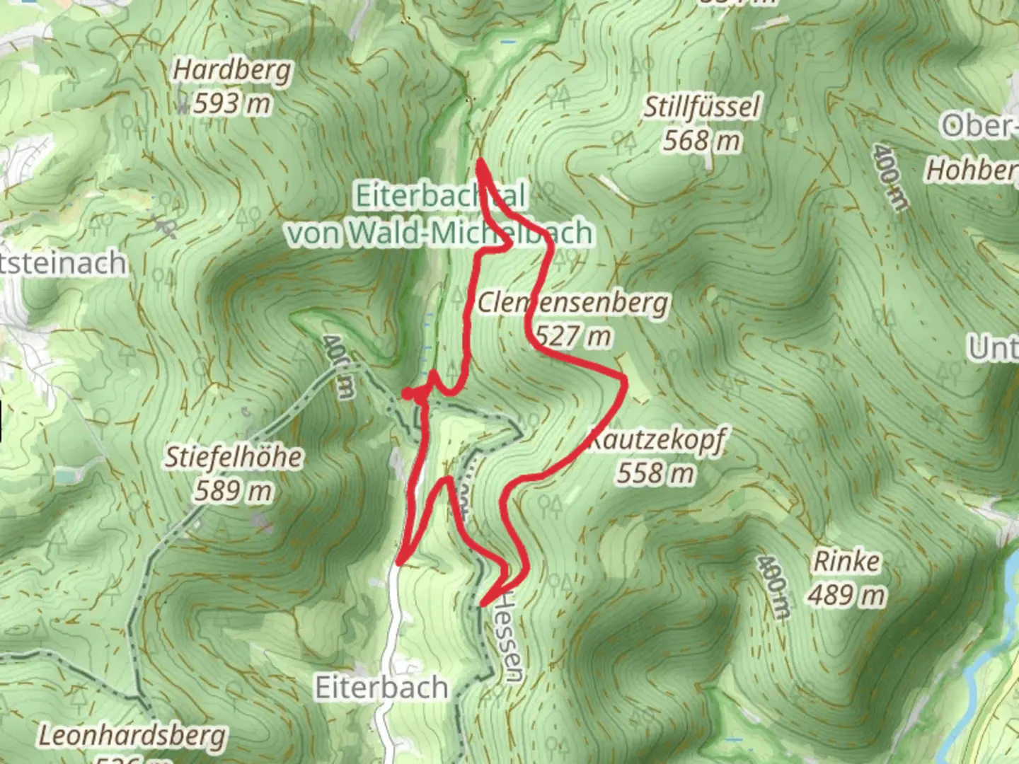 An image depicting the trail Clemensenberg and its surrounding area.