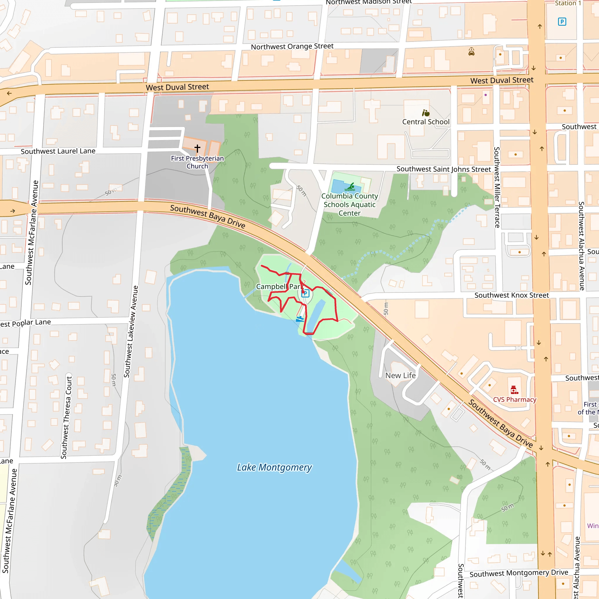 Campbell Park Loop mobile static map