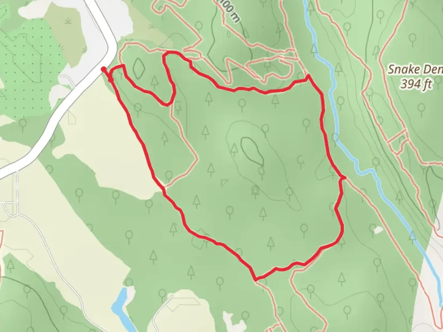 An image depicting the trail Brown Avenue Loop and its surrounding area.