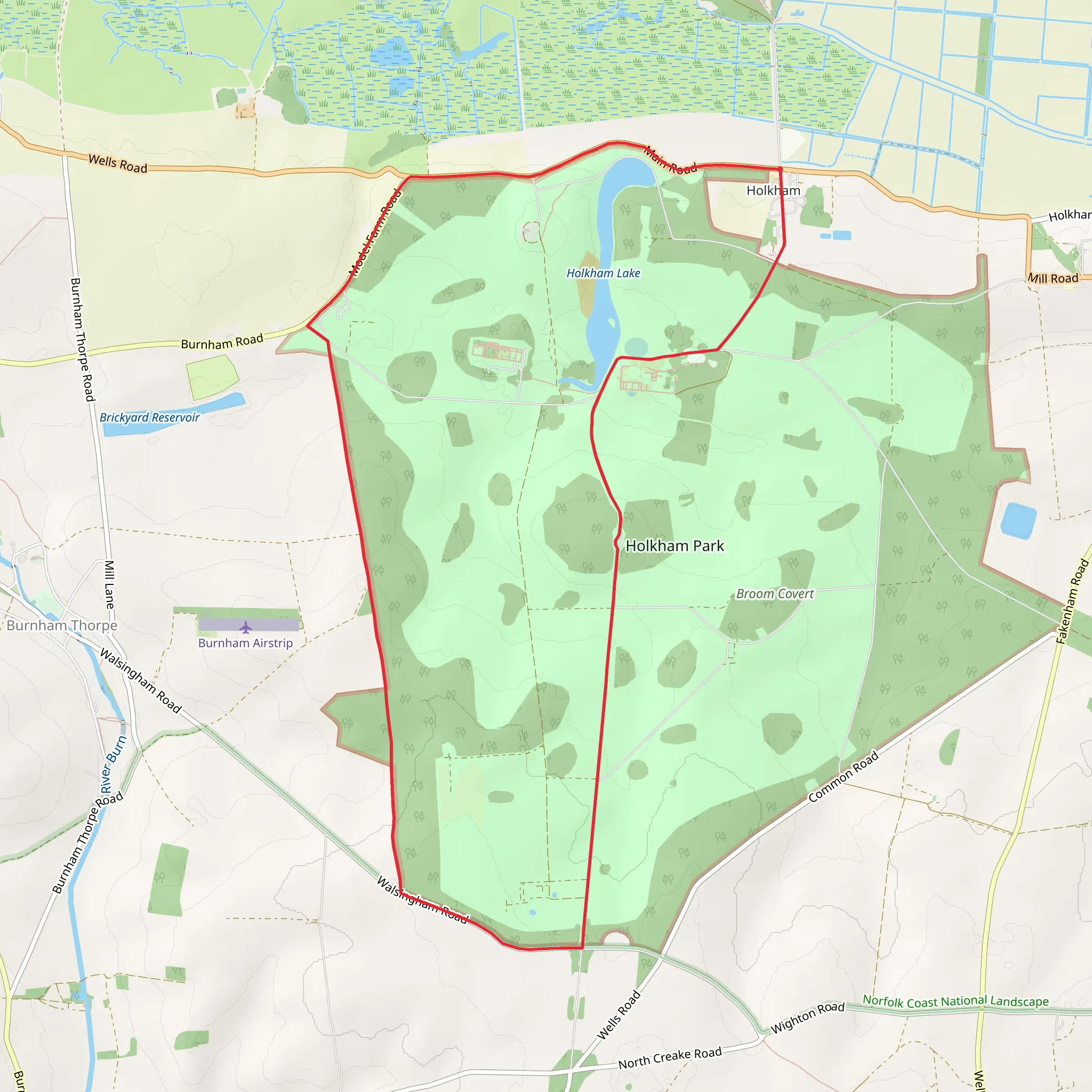 Holkham Park Loop mobile static map