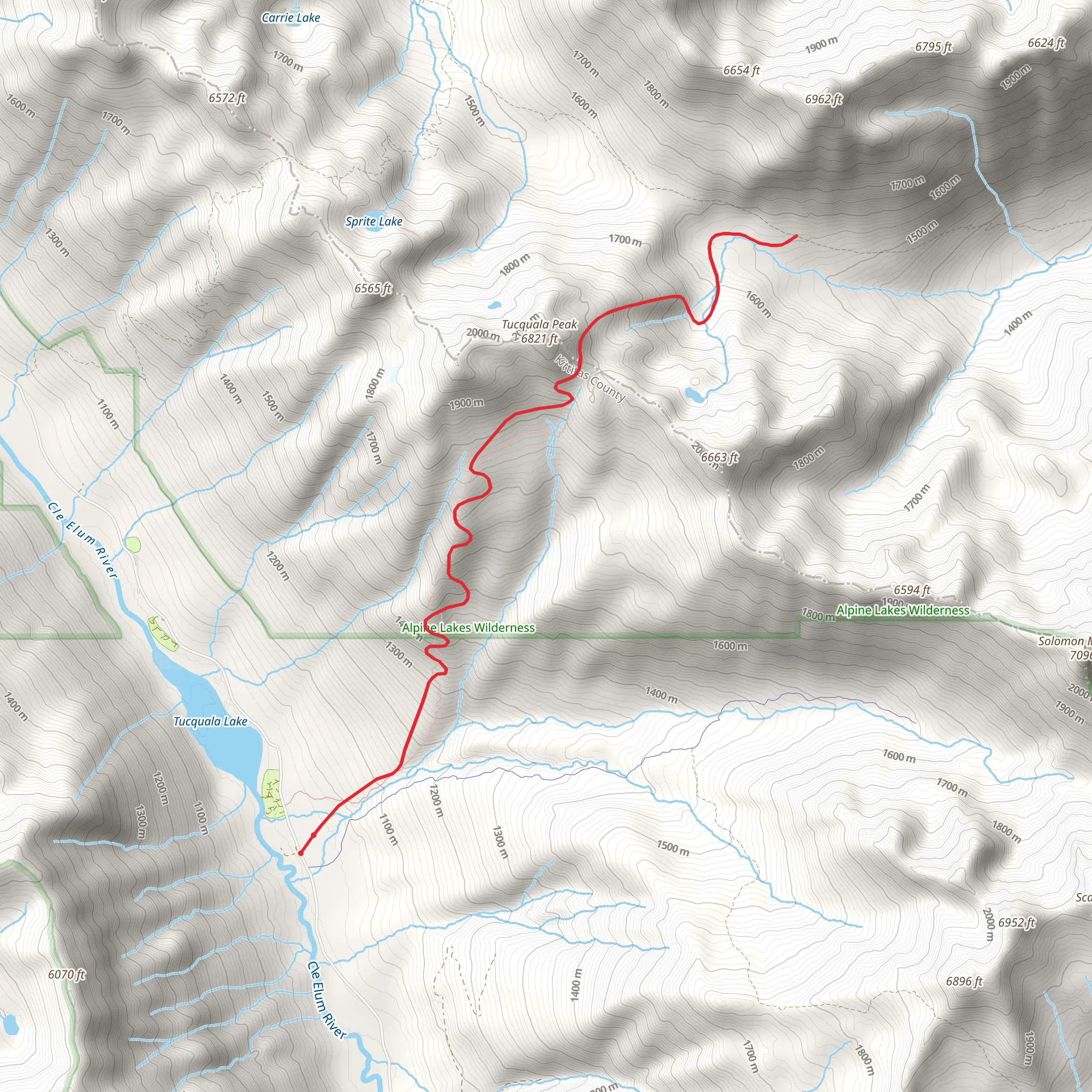 Fish Eagle Pass via North Scatter Trail mobile static map