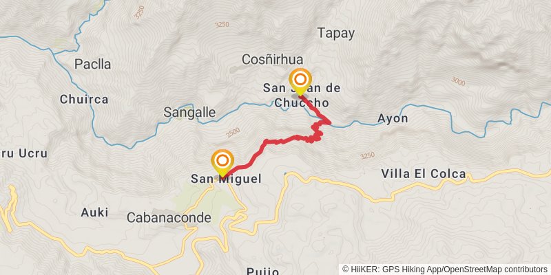 Colca Canyon Trek stage 2 Map