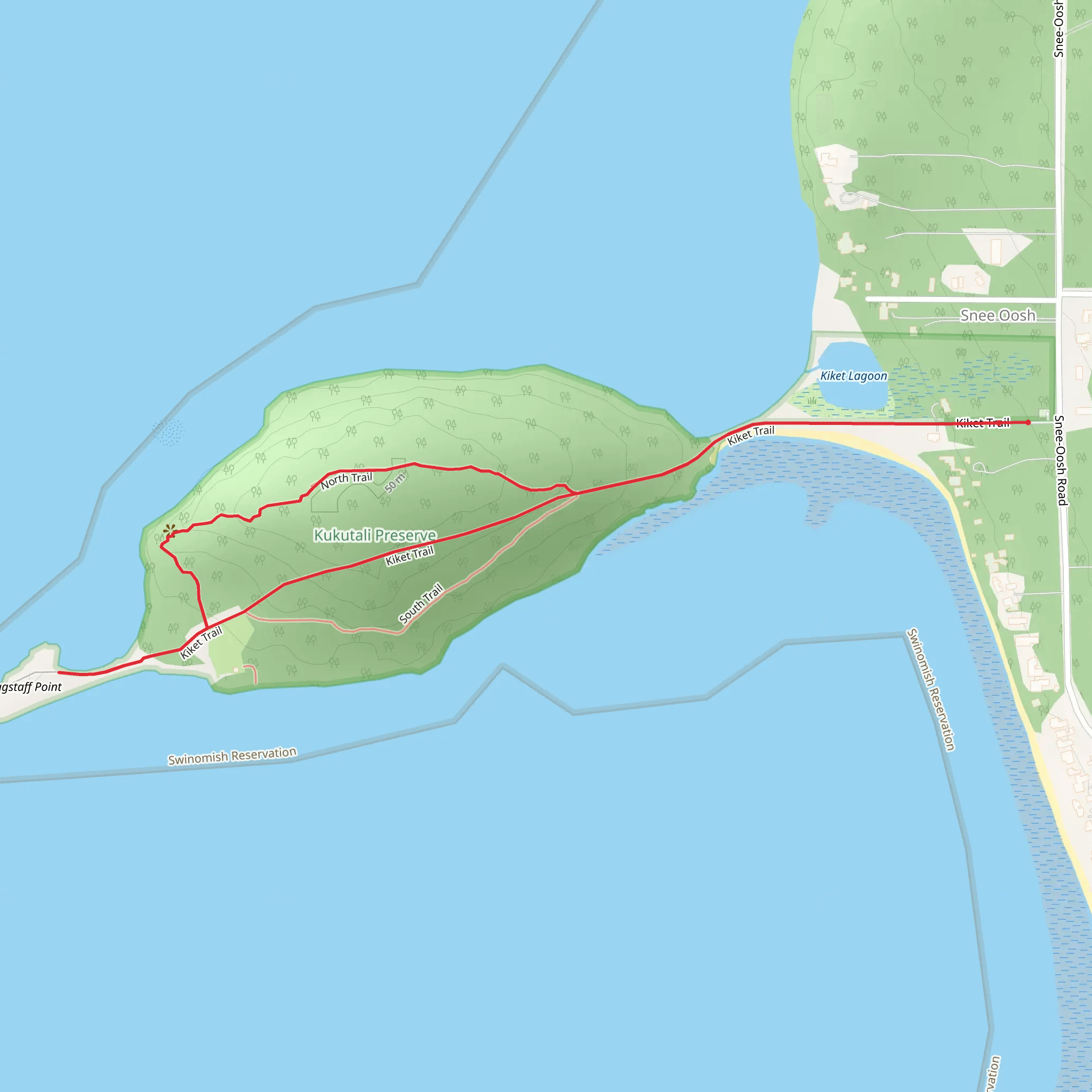 Kiket and North Loop Trail mobile static map