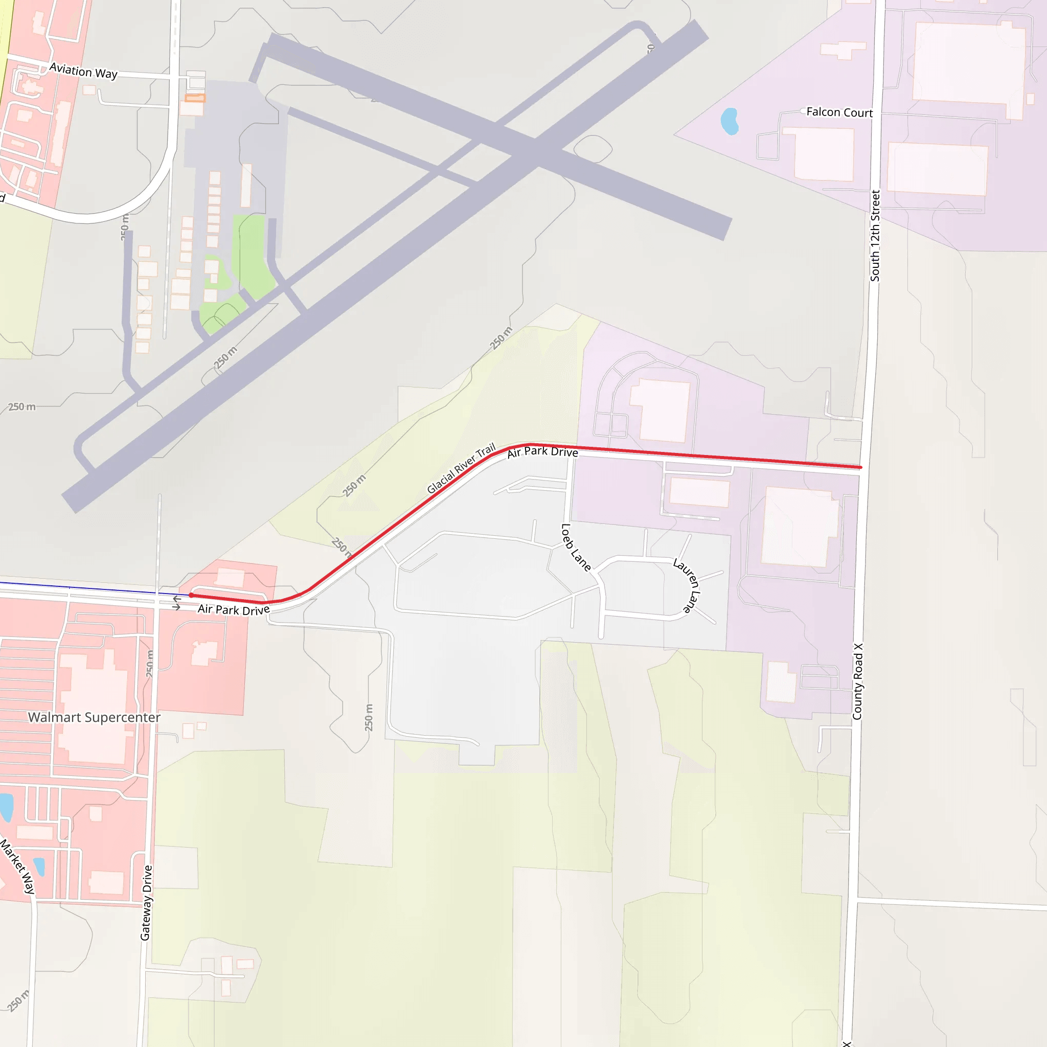 Glacial River Trail from Air Park Drive mobile static map