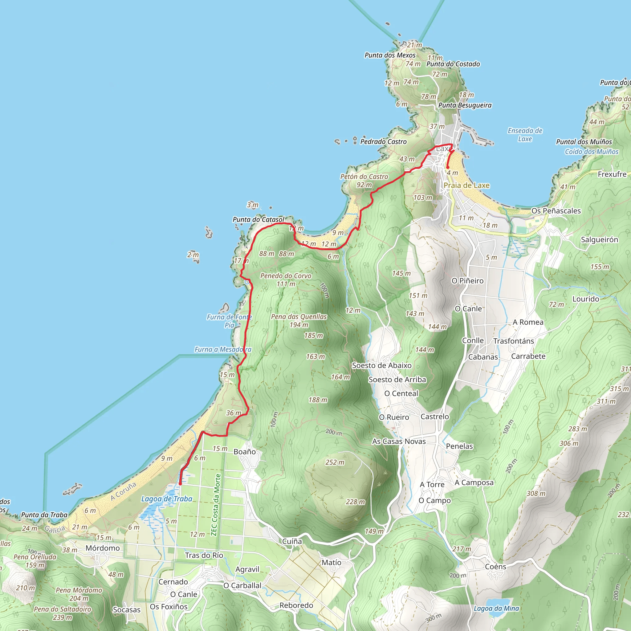 Sendeiro Laxe-Traba PR G 114 mobile static map