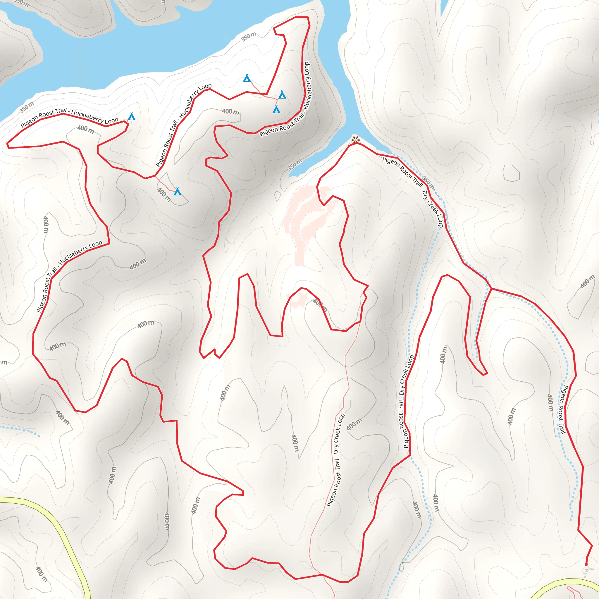 Pigeon Roost Trail - Dry Creek Loop mobile static map