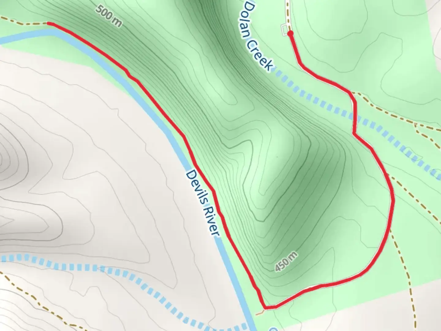An image depicting the trail Devils River Out and Back and its surrounding area.