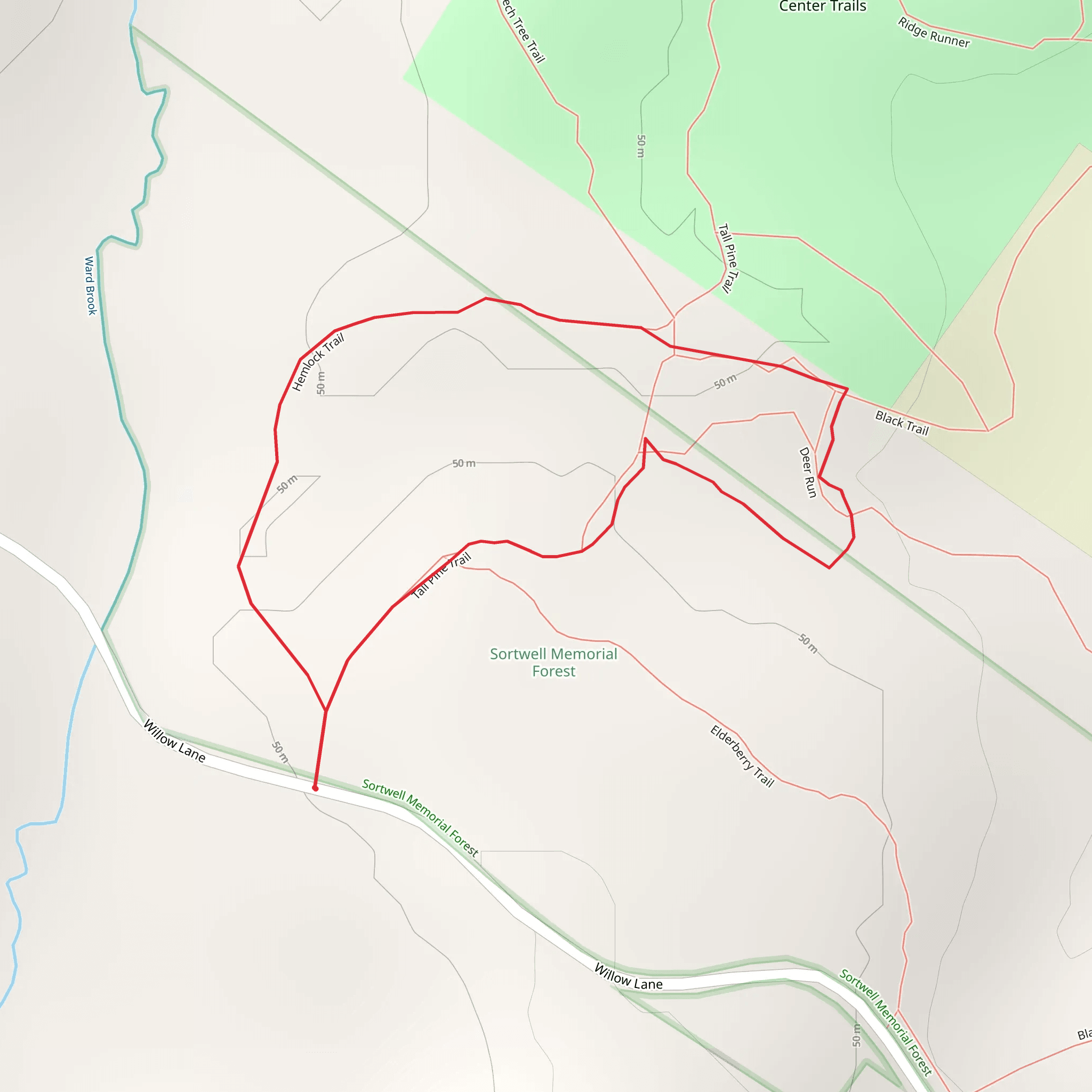 Sortwell Memorial Forest Loop mobile static map