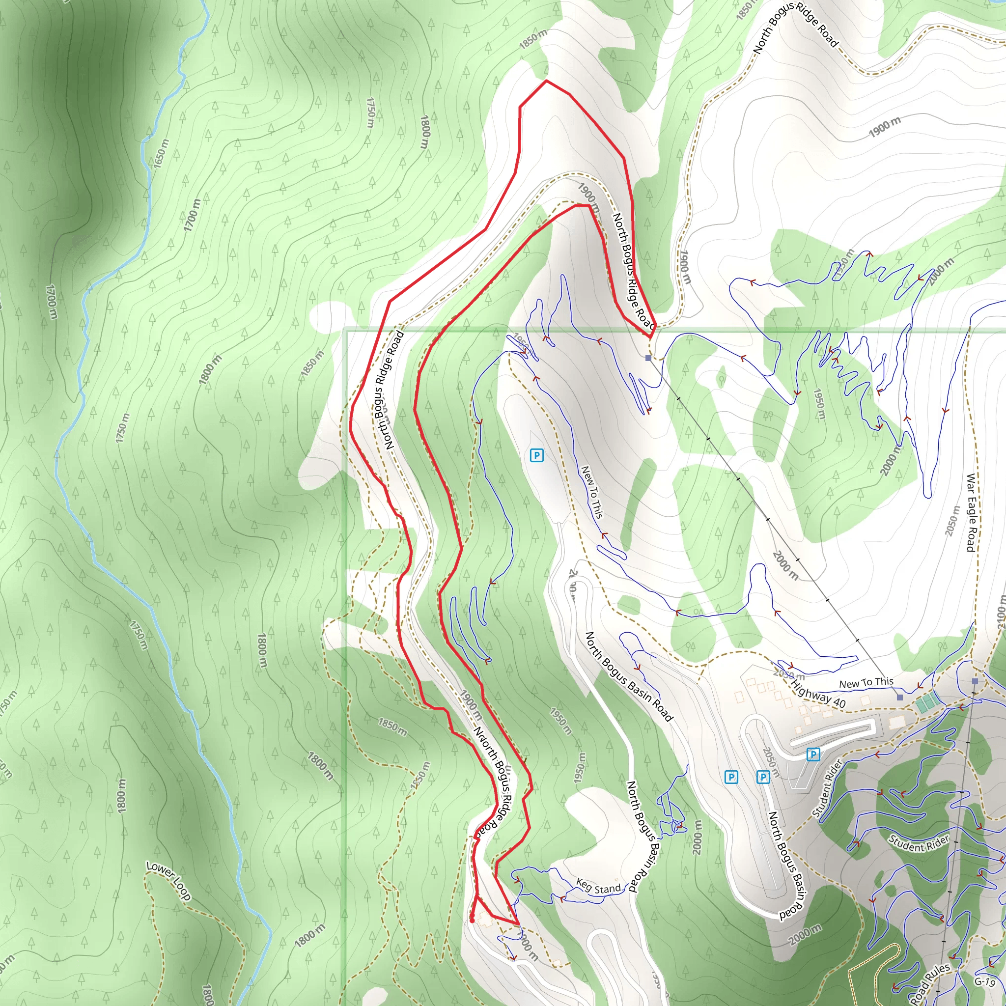 North Bogus Basin Road Loop mobile static map