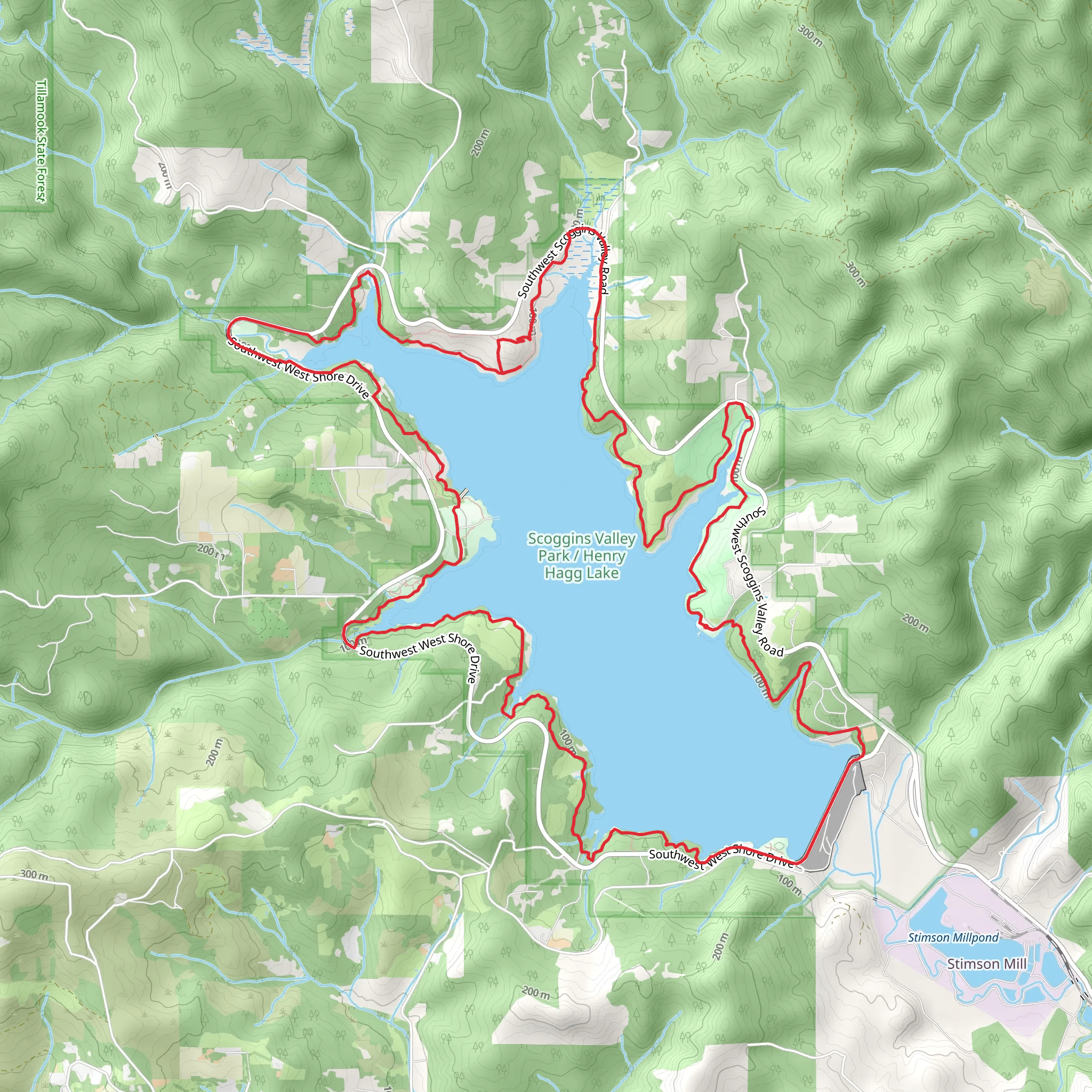 Henry Hagg Lake Loop Trail mobile static map