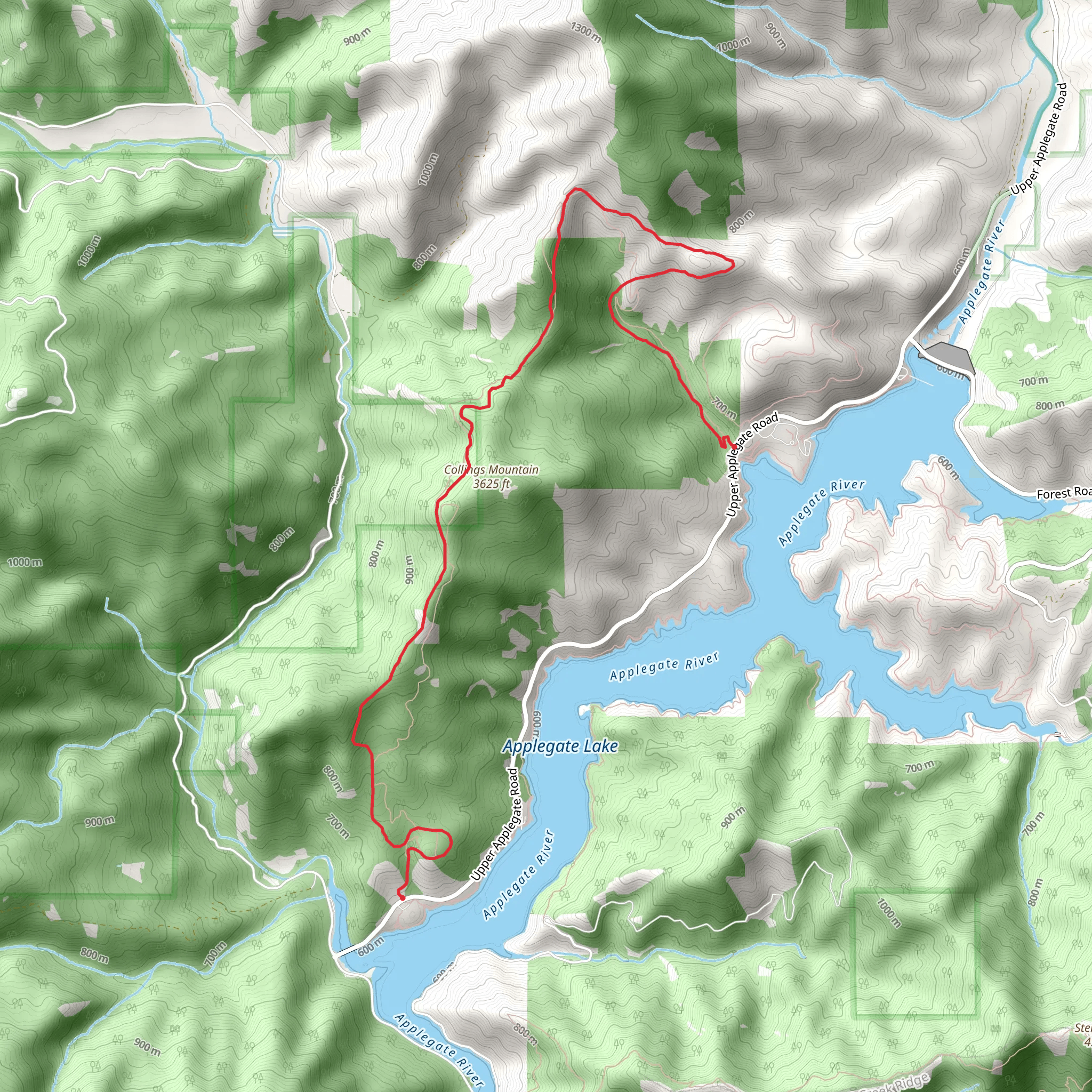 Collings Mountain Trail mobile static map